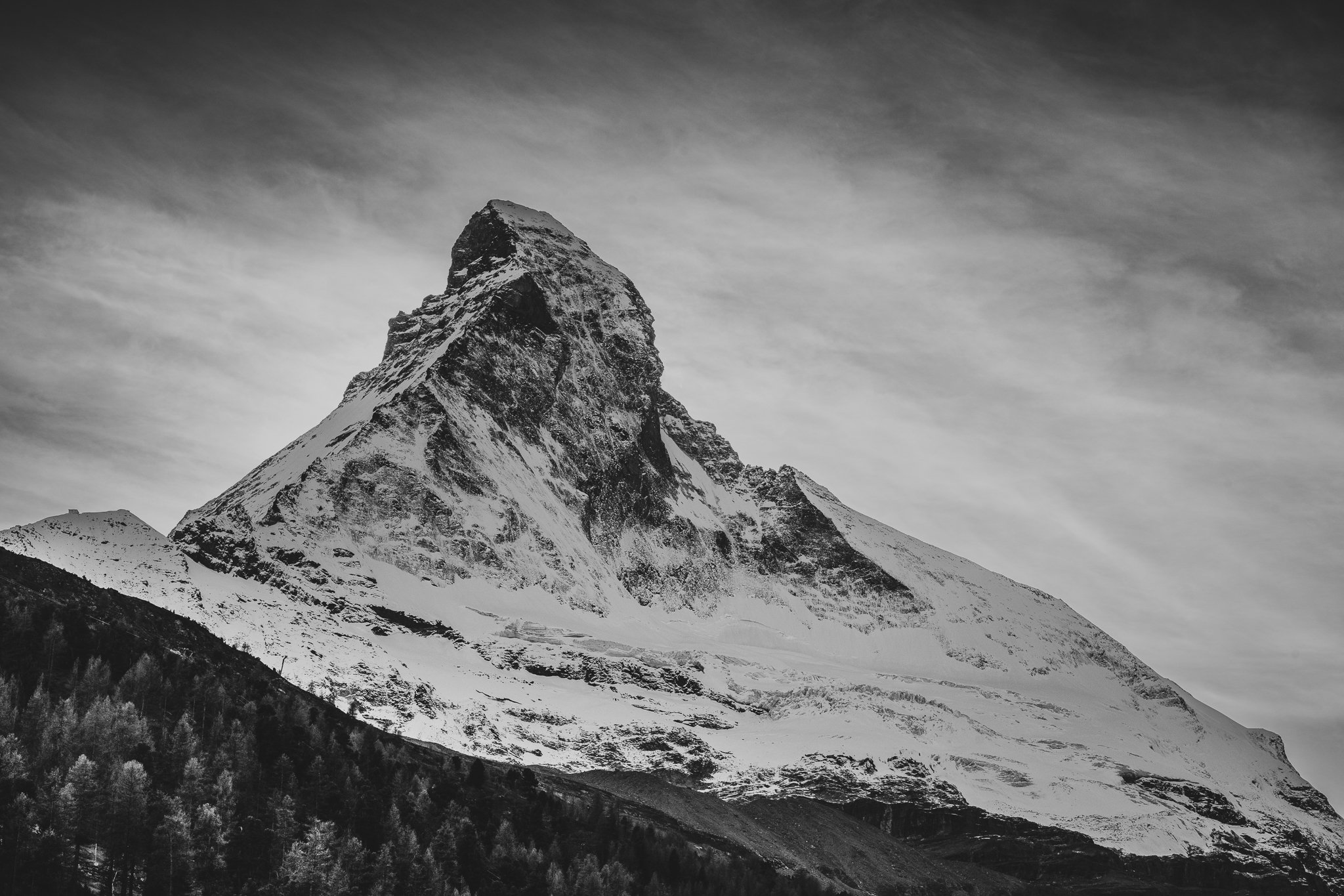 The Matterhorn in black and white - horizontal