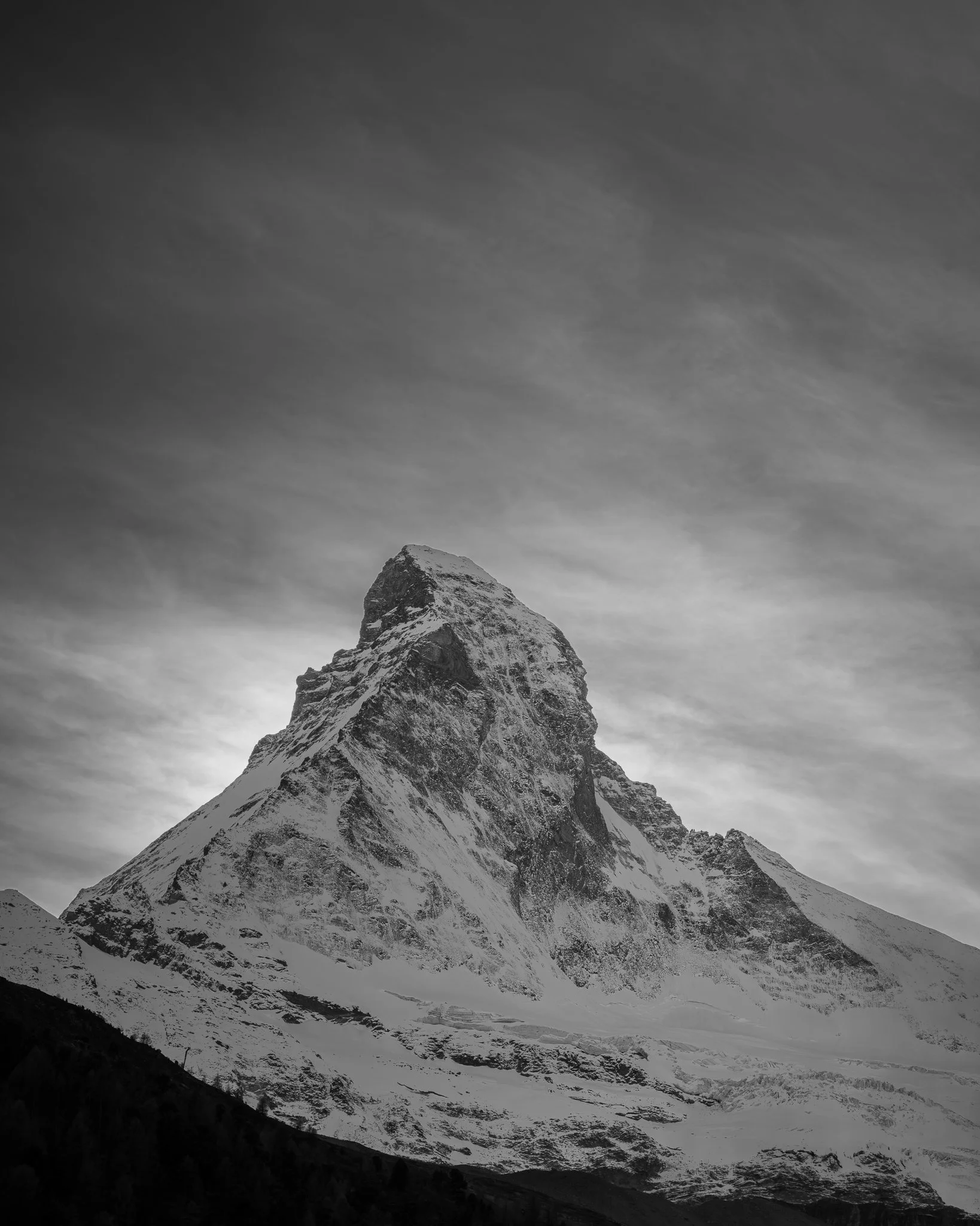 The Matterhorn in black and white - vertical