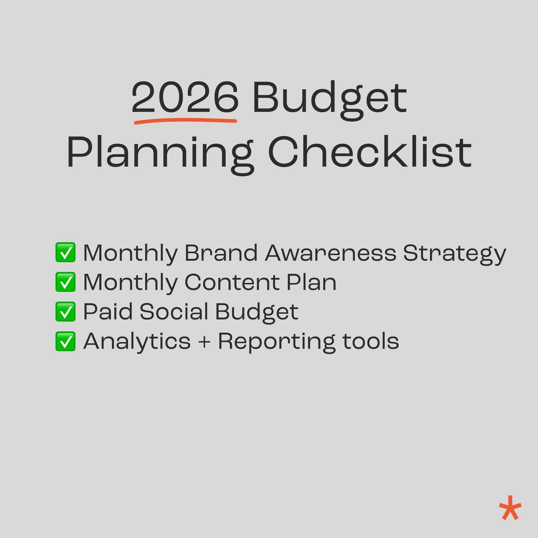 Q4 is prime time to prep your 2026 marketing budget.
Here&rsquo;s what not to forget when it comes to making your goals happen ⬆️

What would you add to the list?