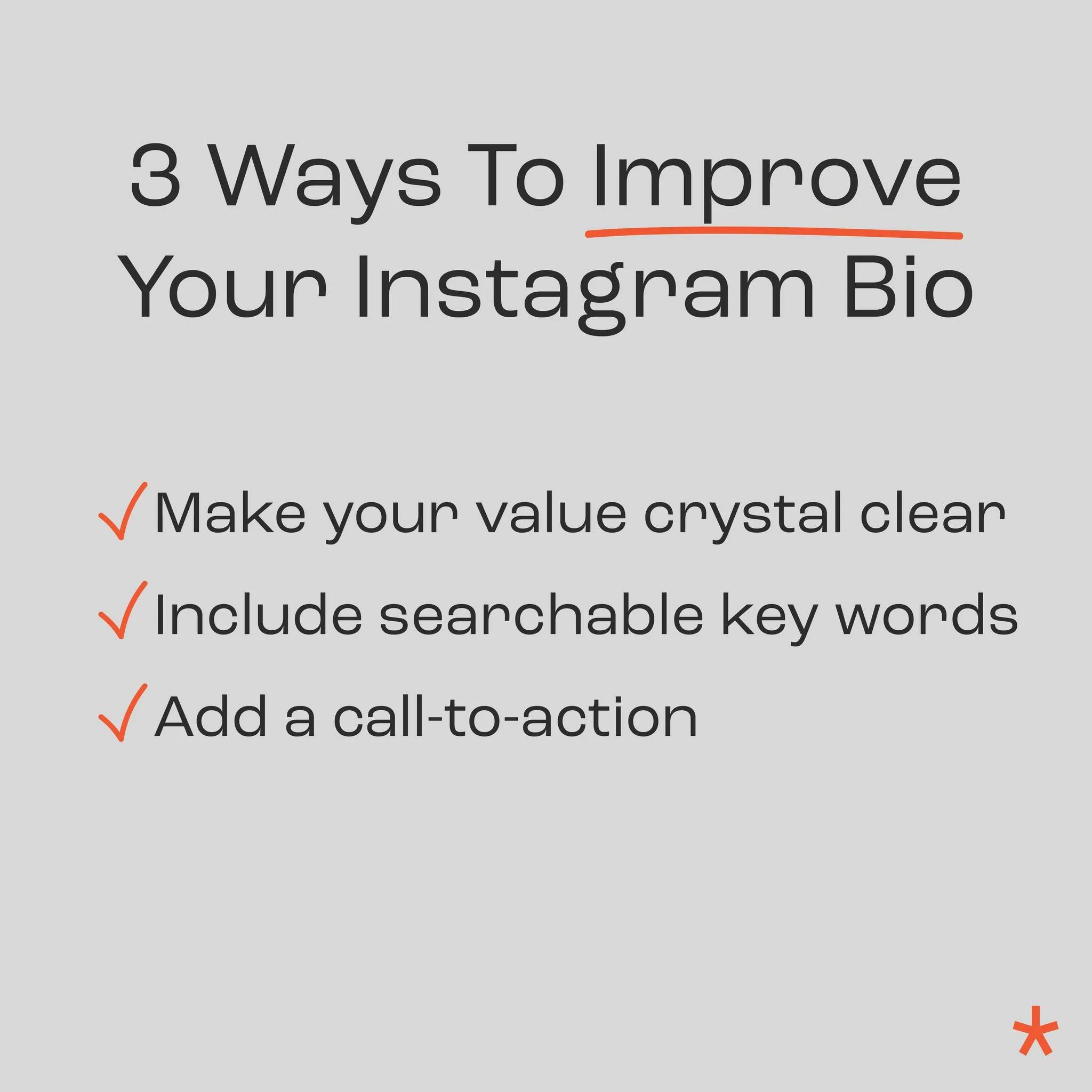 Your Instagram bio is one of the first things people see&mdash;and in 2024, it&rsquo;s basically your homepage 🏠

If you&rsquo;re treating it like an afterthought, you&rsquo;re leaving potential leads on the table. Here are 3 quick ways to improve i