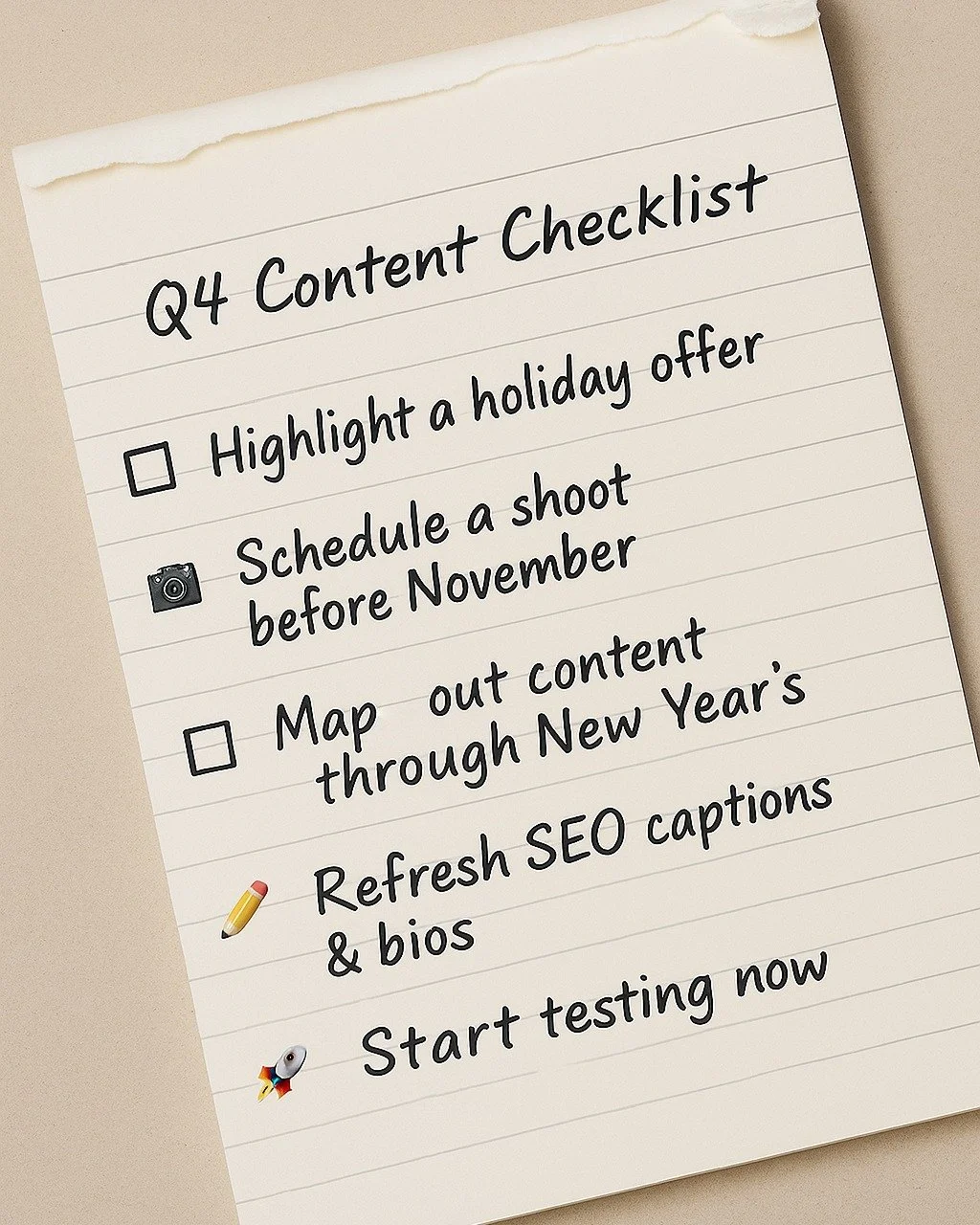 That &ldquo;2026 Goals&rdquo; list you&rsquo;ve been meaning to start?
Go ahead and jot this down:

✅ Build brand awareness
✅ Grow online presence

Let&rsquo;s make your business unmissable next year.