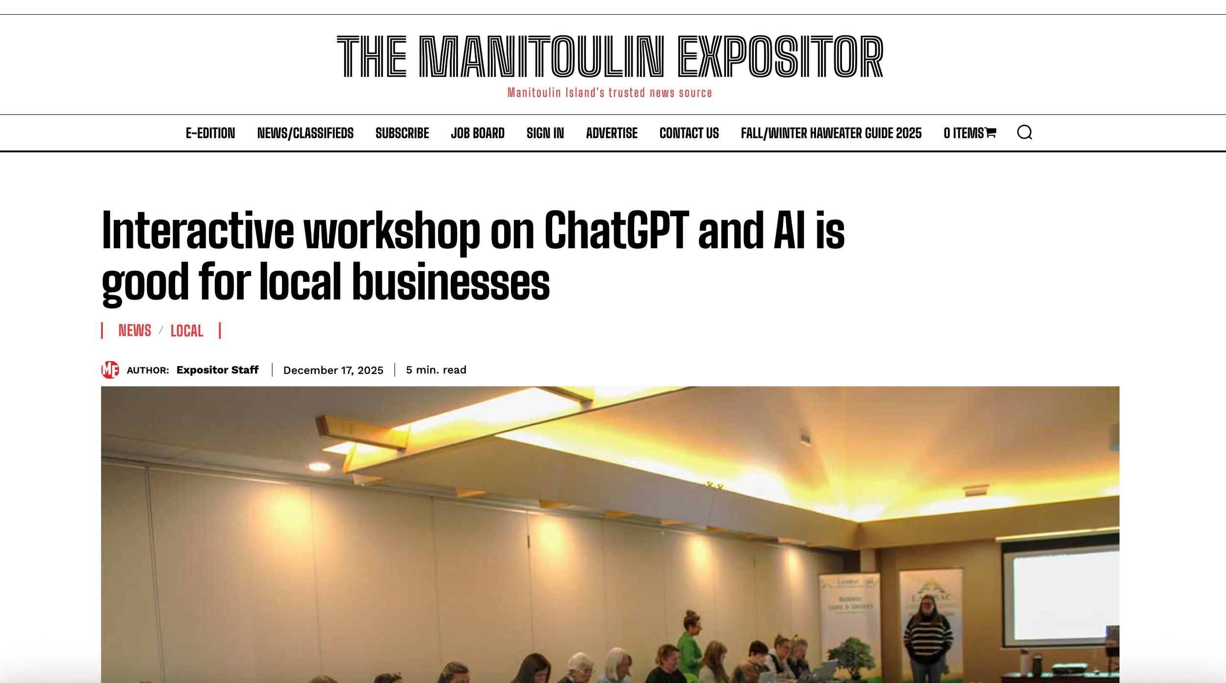 Interactive workshop on ChatGPT and AI is good for local businesses