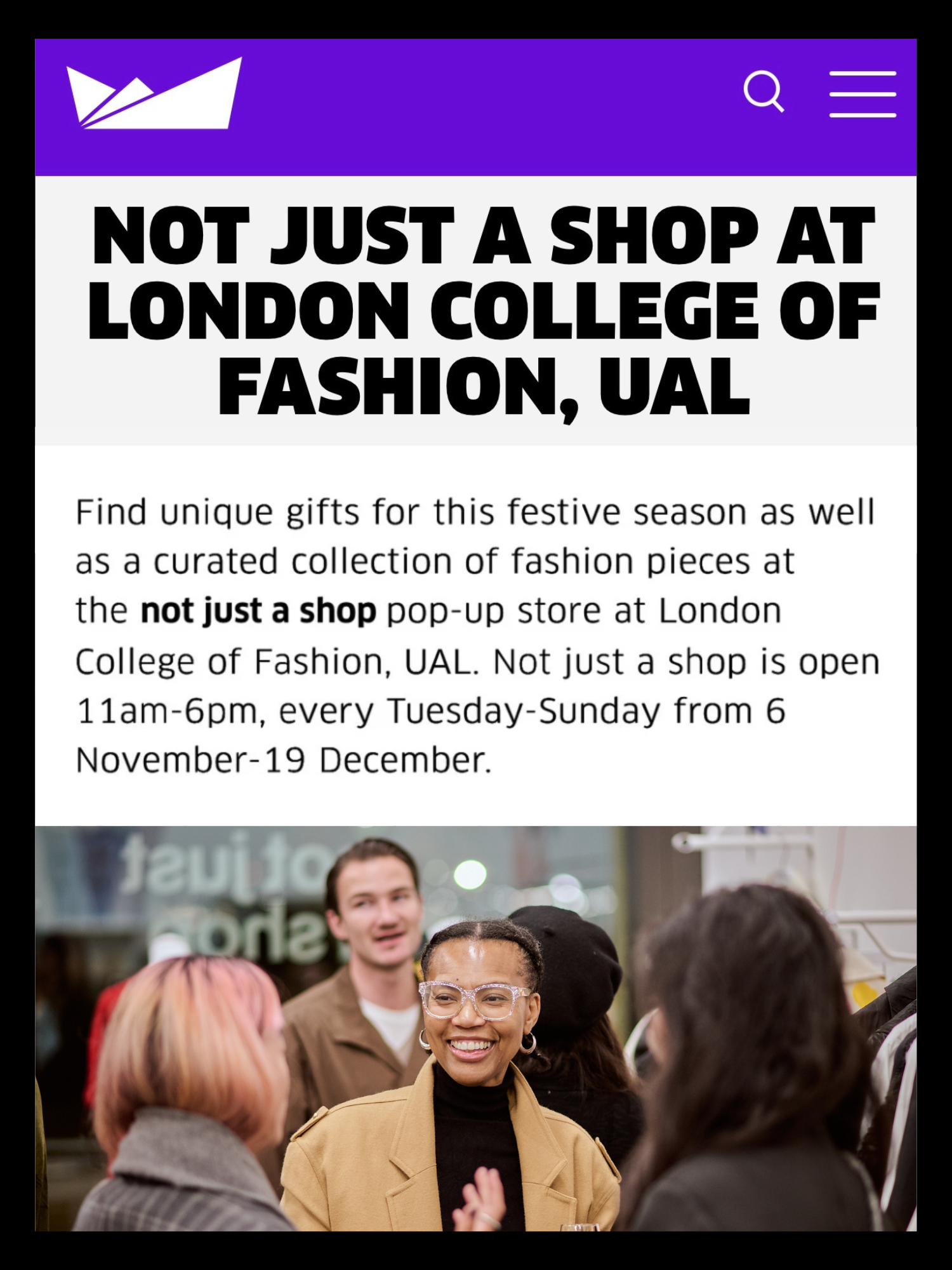 Event Publicity and Management – not just a shop x LCF Founders Club pop-up in Queen Elizabeth Olympic Park