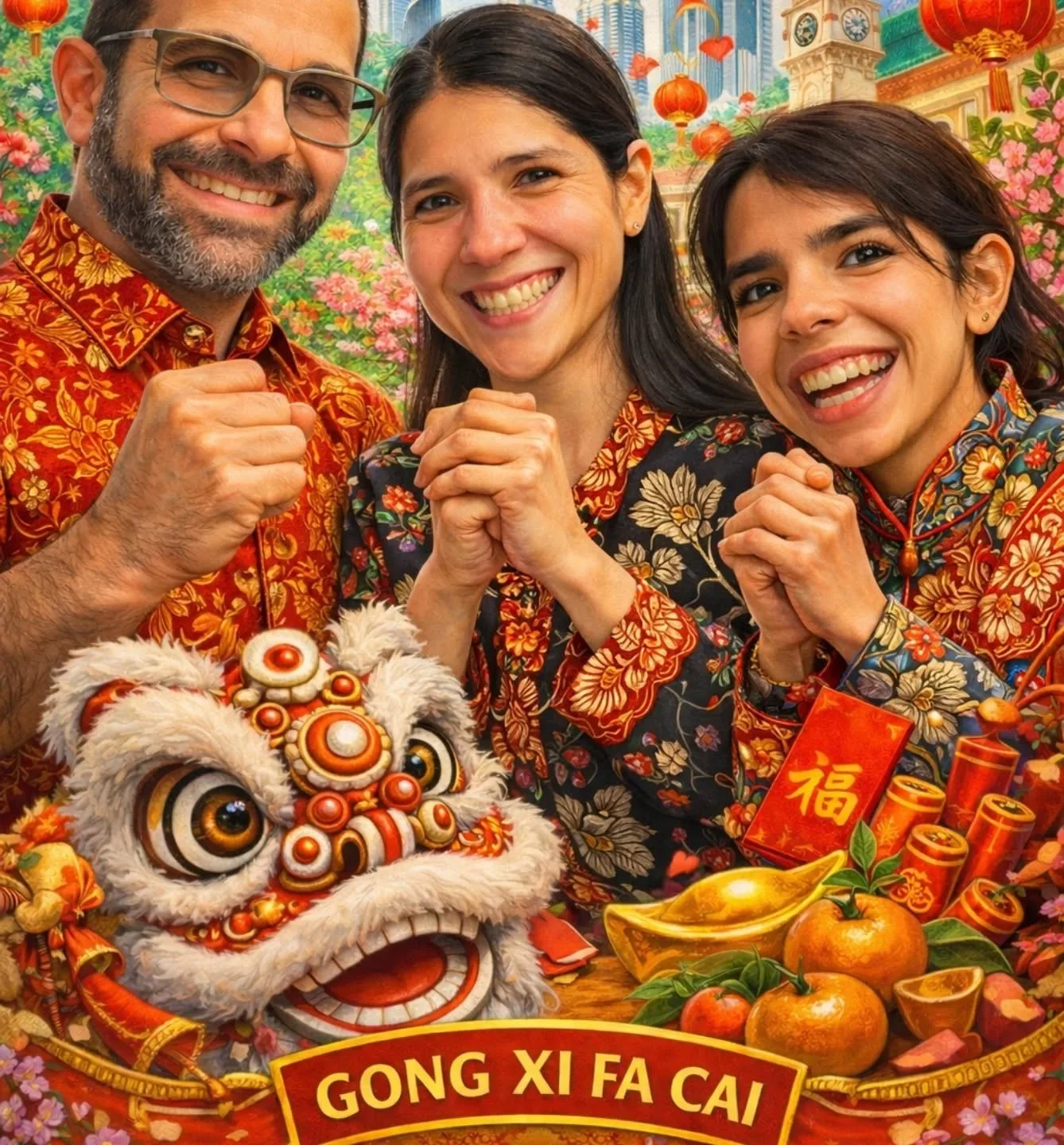Gong Xi Fa Cai, my friends 
Chinese New Year will always mean something special to me. I miss my Malaysian family deeply this time of year  the late nights, the lion dances in the streets, the laughter, the food, the firecrackers, the feeling of toge