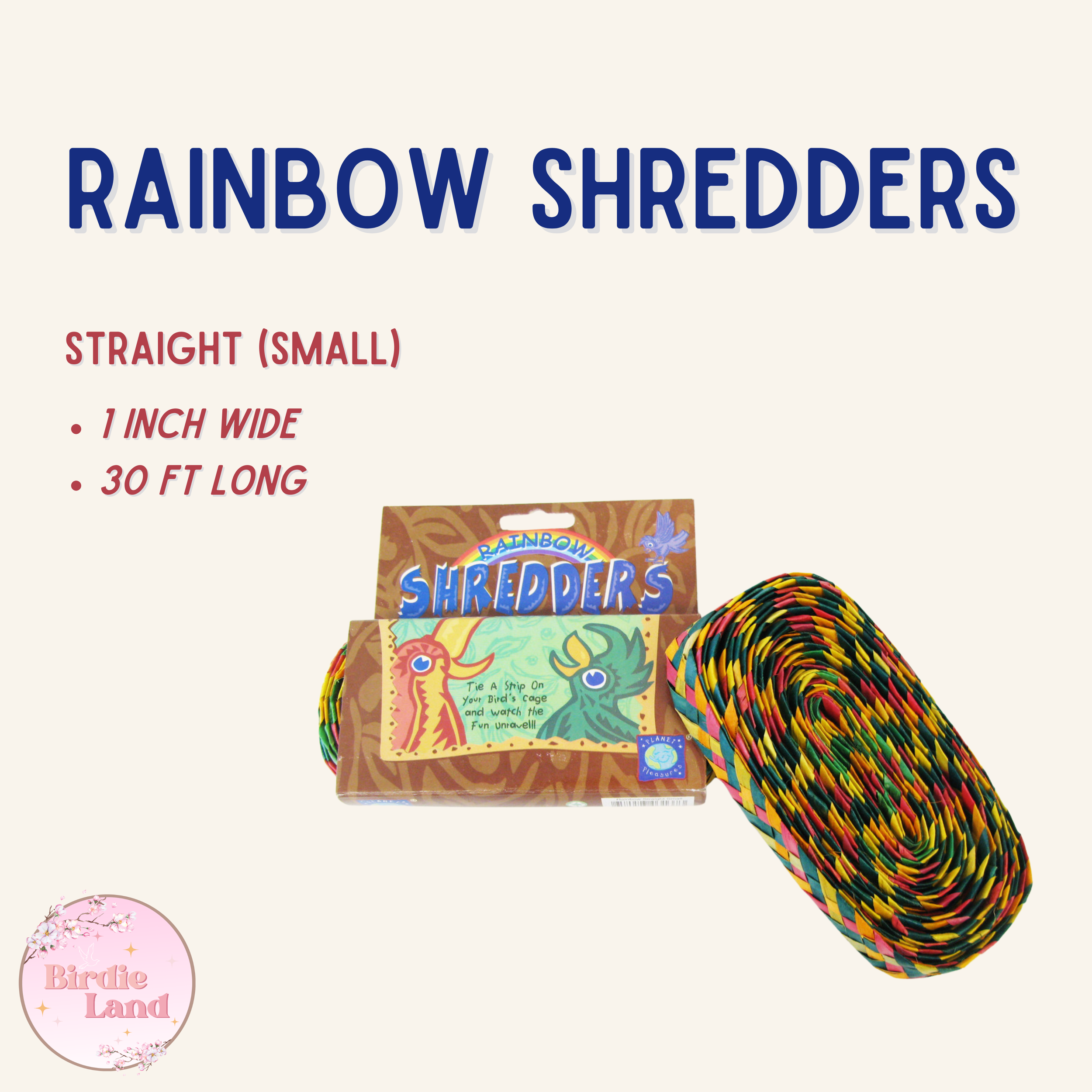 ✨ The Shredders Rainbow made from palm leaf is the perfect shredder for any bird.  These Shredders Rainbow come in designs zig-zag or straight. All up to your bird's preference!