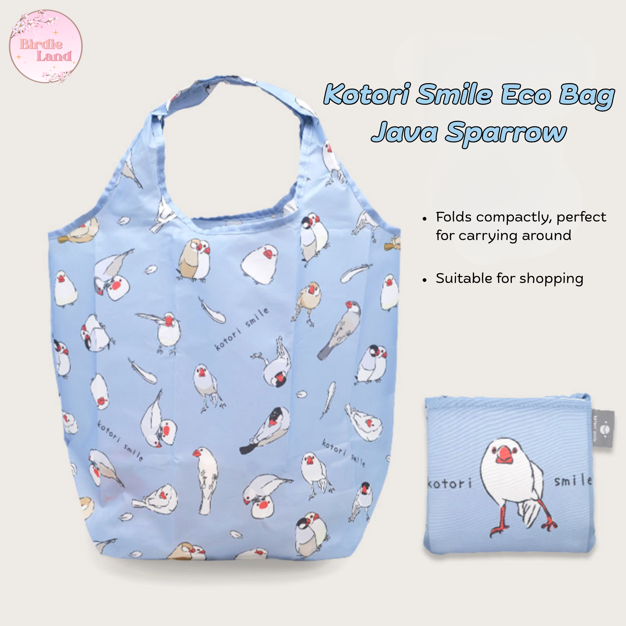 {Kotori Smile - Japan]
★Java Sparrow Eco shopping bag