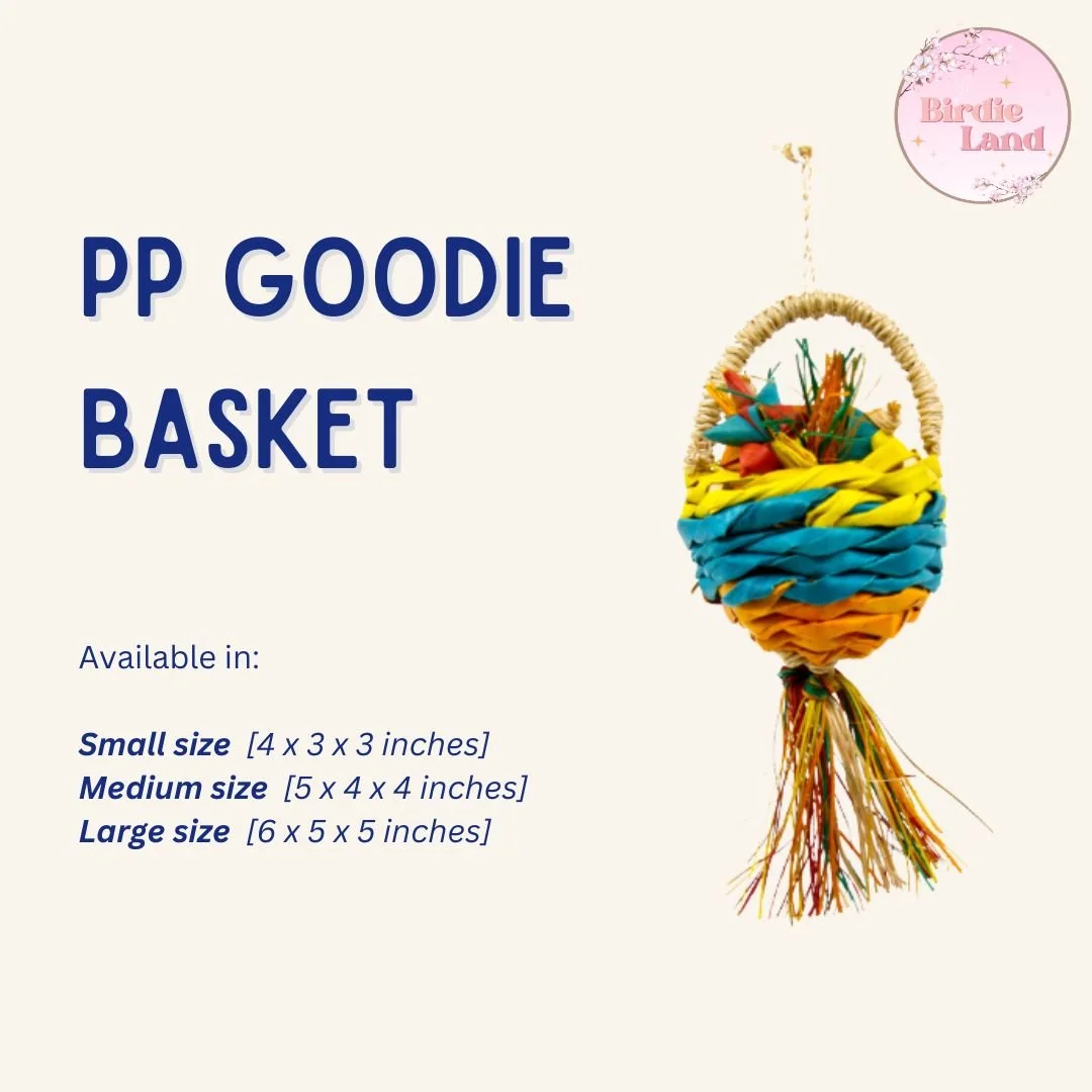 ✨This unique and engaging bird toy is designed for birds who adore the thrill of discovery. The Goodie Basket is a brightly coloured and visually stimulating toy that's guaranteed to capture your bird's attention.