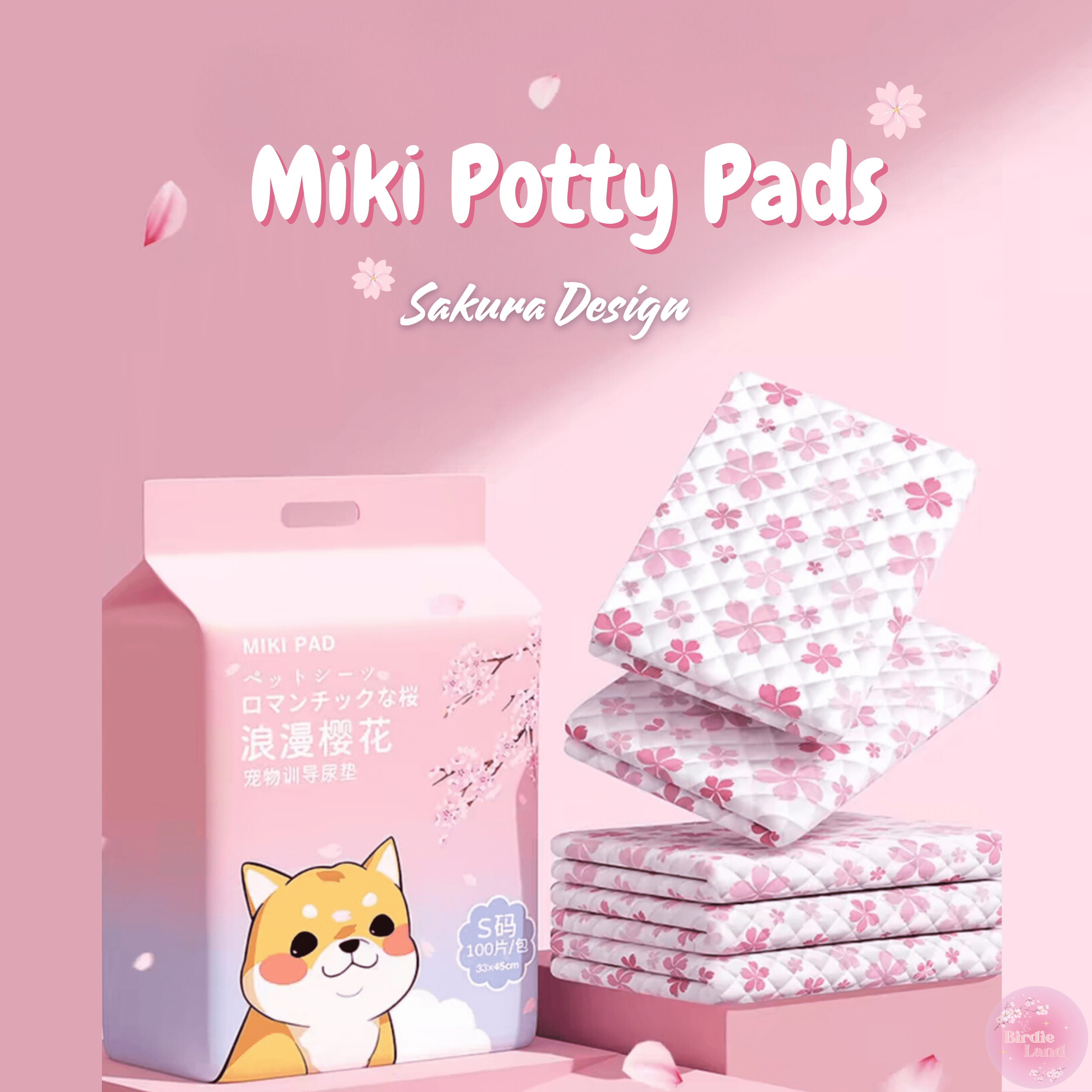 MIKI potty pads in Sakura design!🌸💖✨ Even potty pads can be this pretty, so treat yourself and your pets to some refreshing unique designs!
Suitable for: 🦜 Birds  🐇Rabbits 🐈Cats 🐕Dogs
✨Soft
✨Thick 
✨Absorbent
✨Scentless