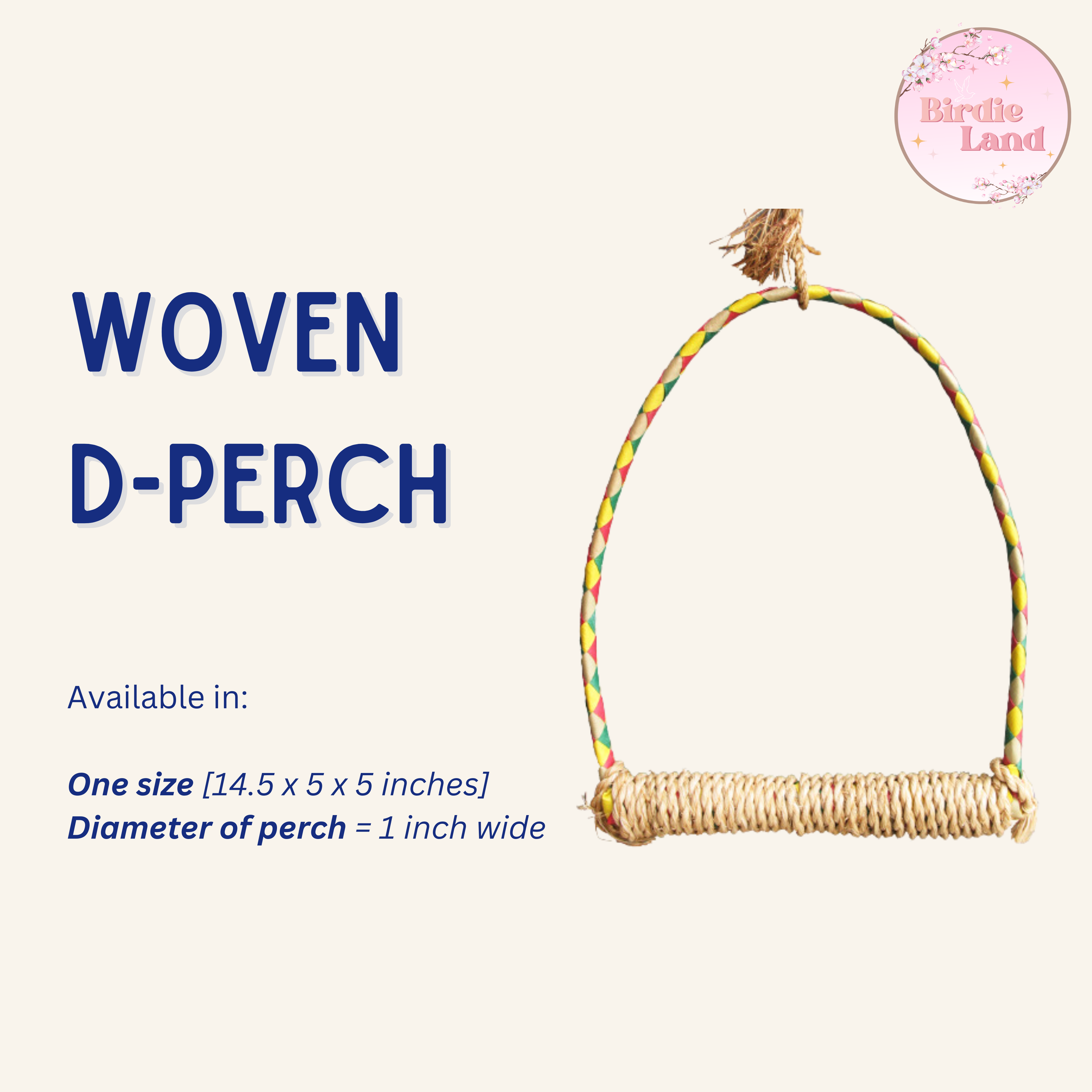 ✨ A fun perch for your beloved birds to swing happily, micking the tree branches moving in the breeze. Swings in a bird's cage offer them playtime, exercise, coordination and help them retain their balancing skills.