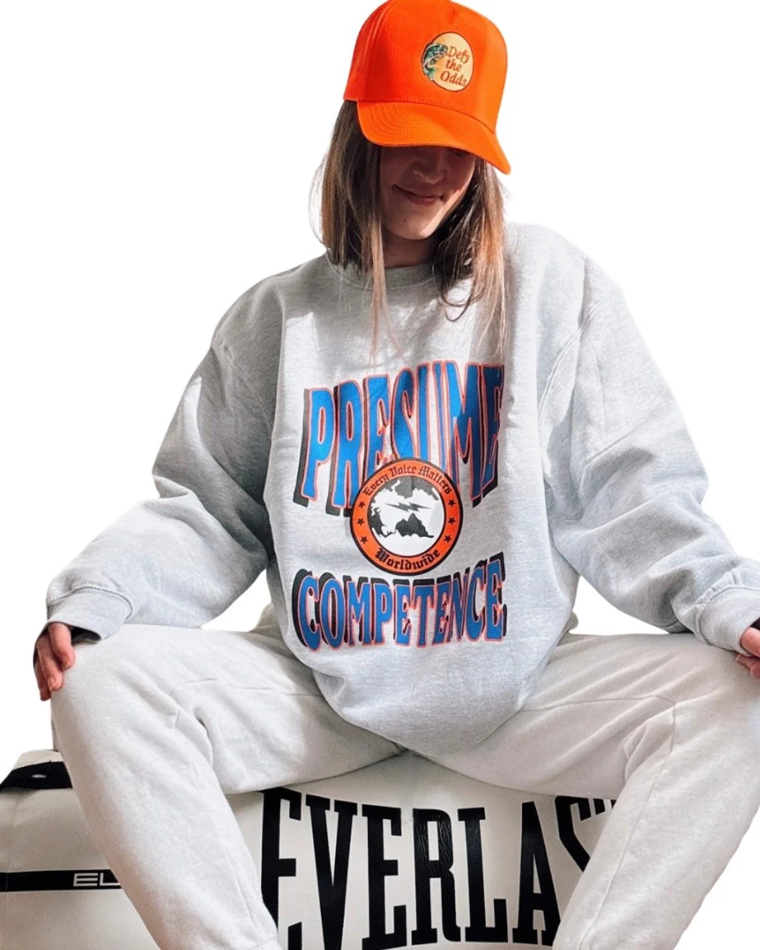 Presume competence sweatshirt highlighting every voice matters