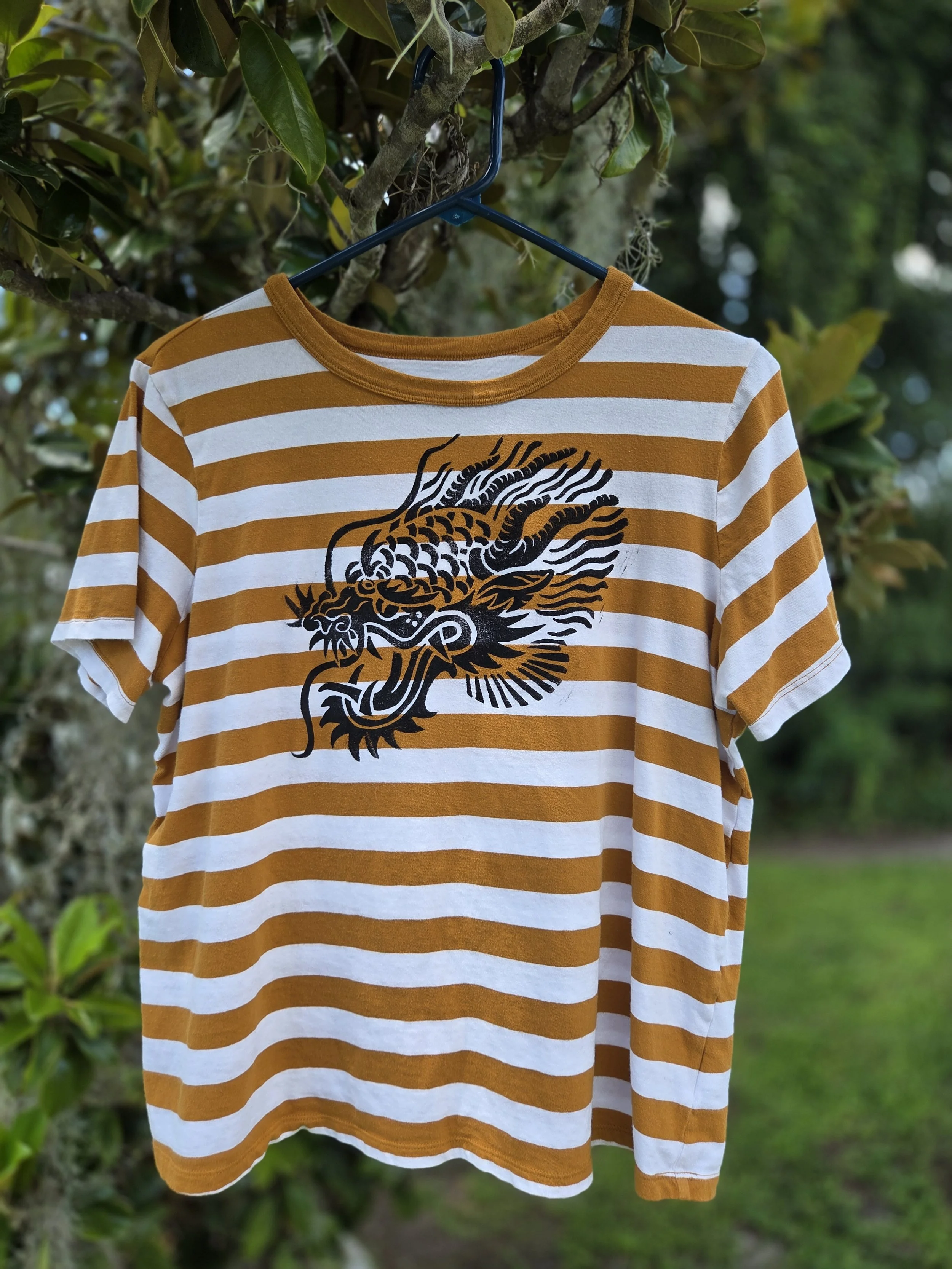 Adorned Apparel - Striped Dragon Tee