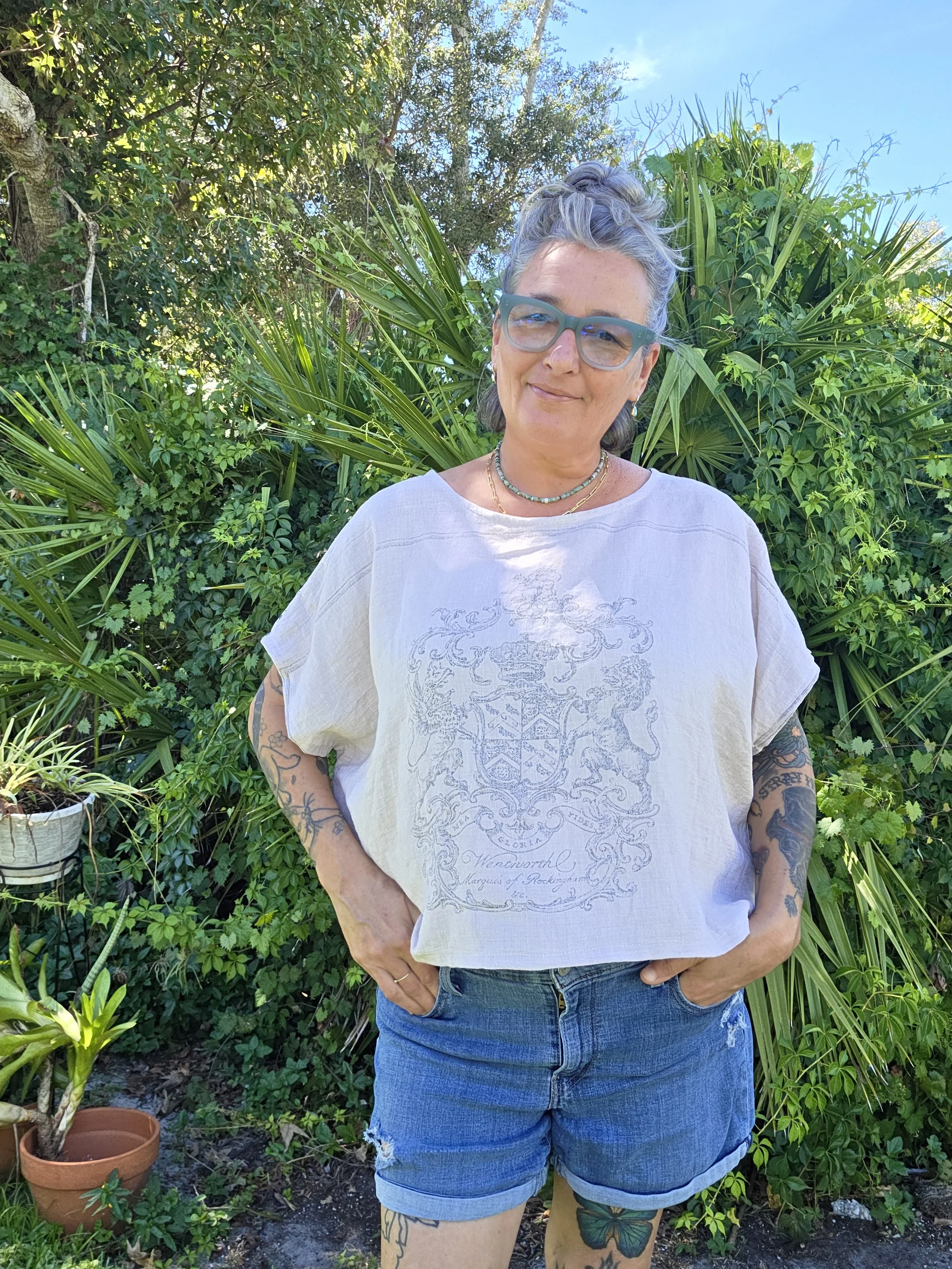 Boxy Blouse - Italian Linen Crest