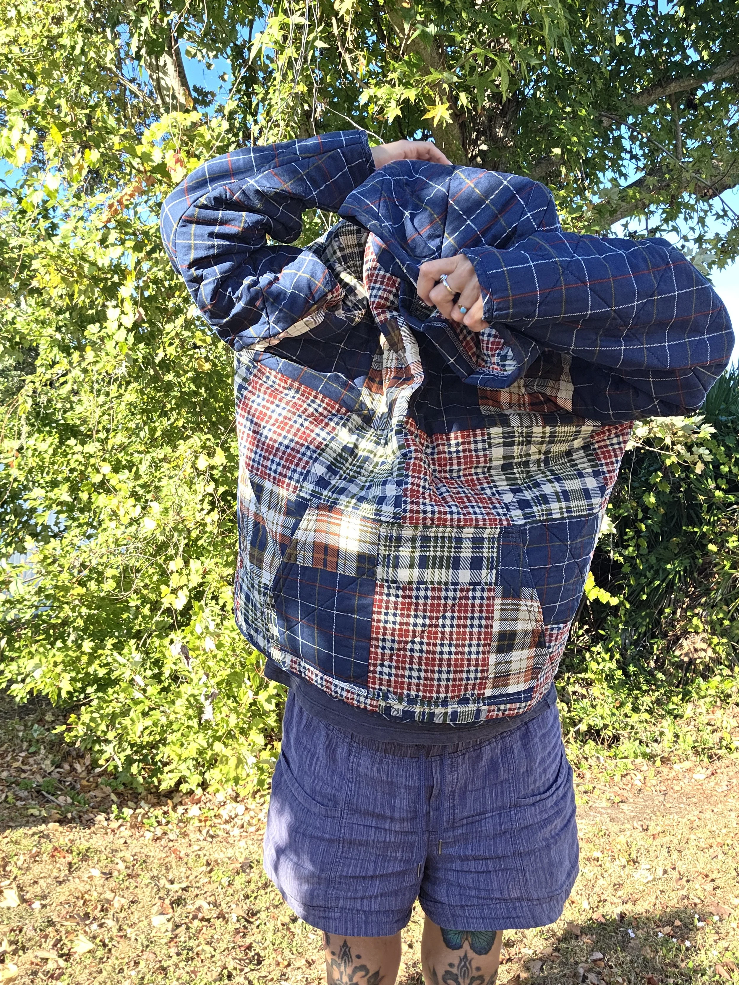 Plaid Quilted Hoodie