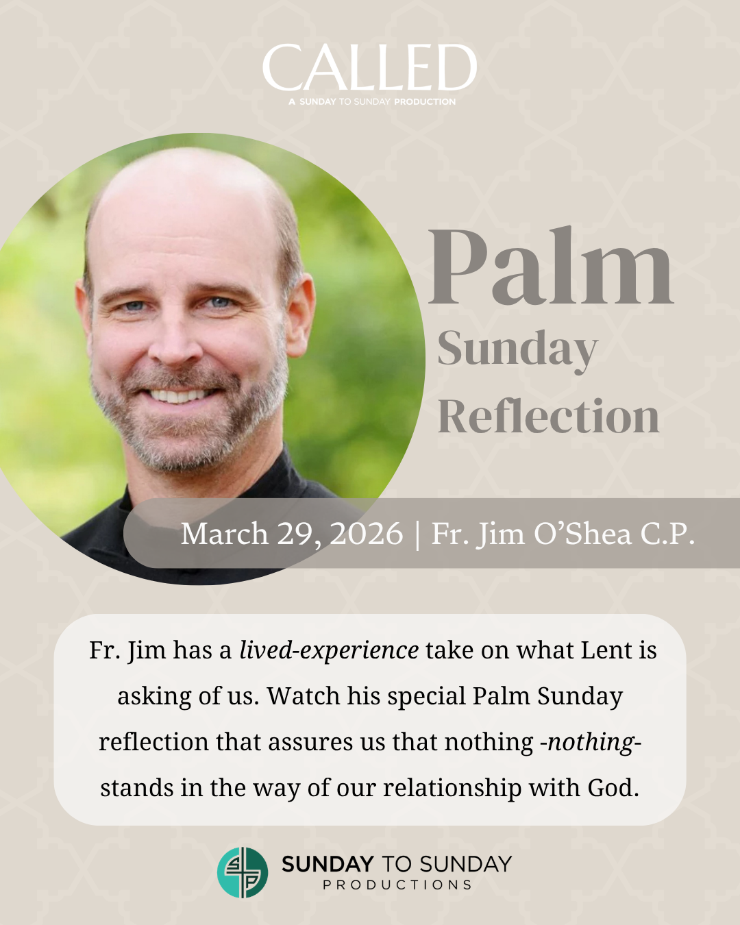FR. O’ SHEA Reflection for PALM SUNDAY