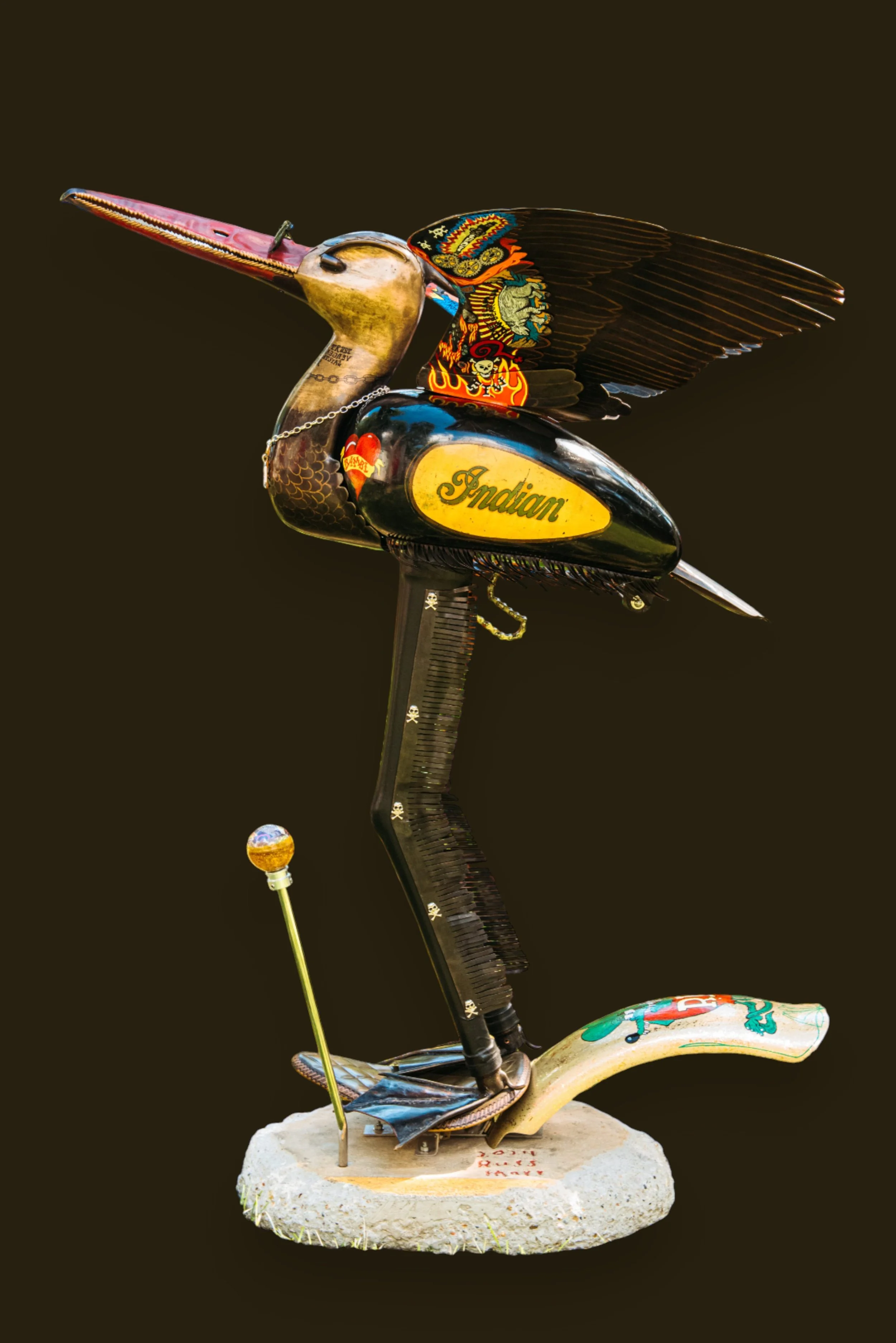 "Indian Larry Bird" (Homage to NYC custom MC builder Indian Larry 1949-2004).