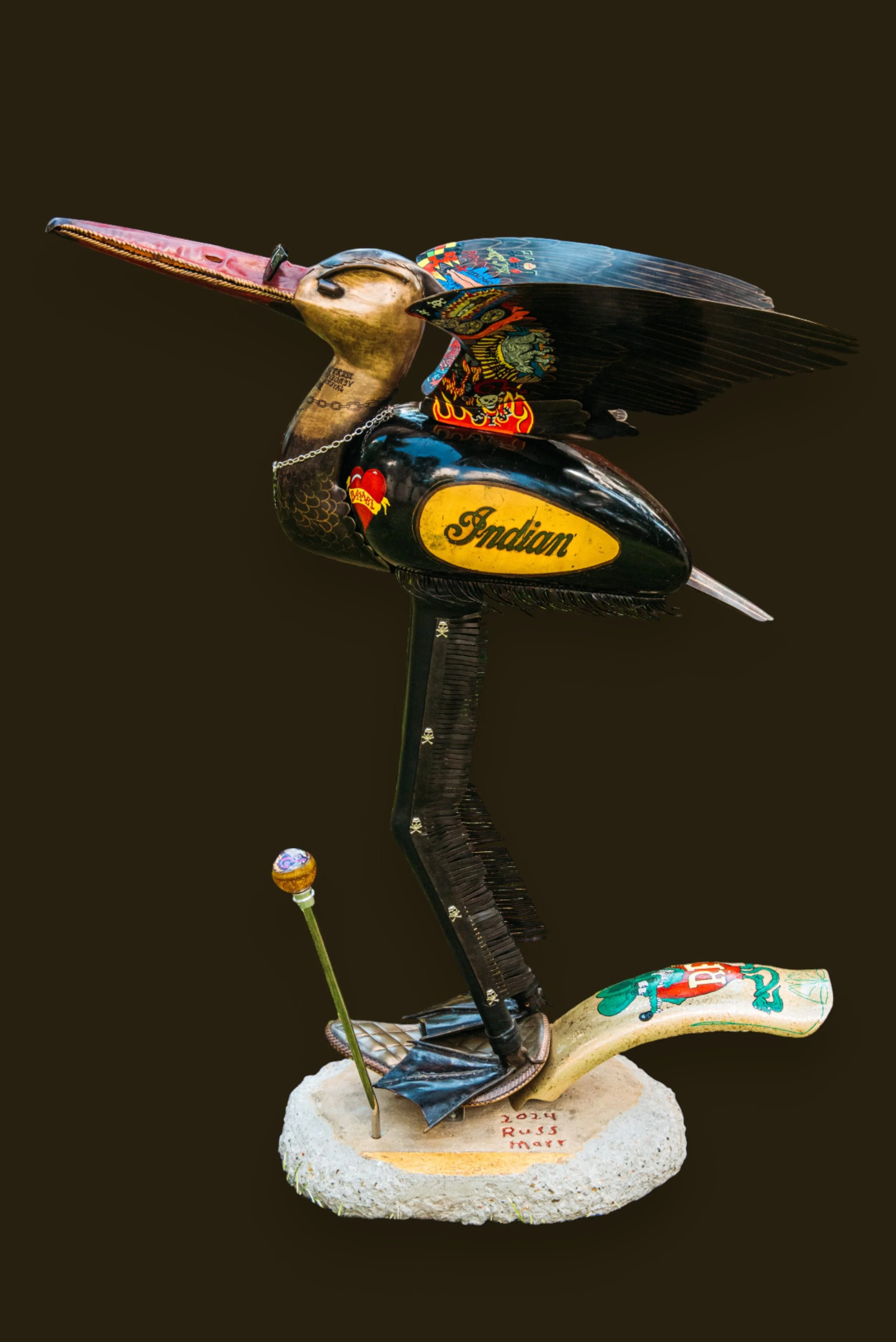 "Indian Larry Bird" (Homage to NYC custom MC builder Indian Larry 1949-2004)