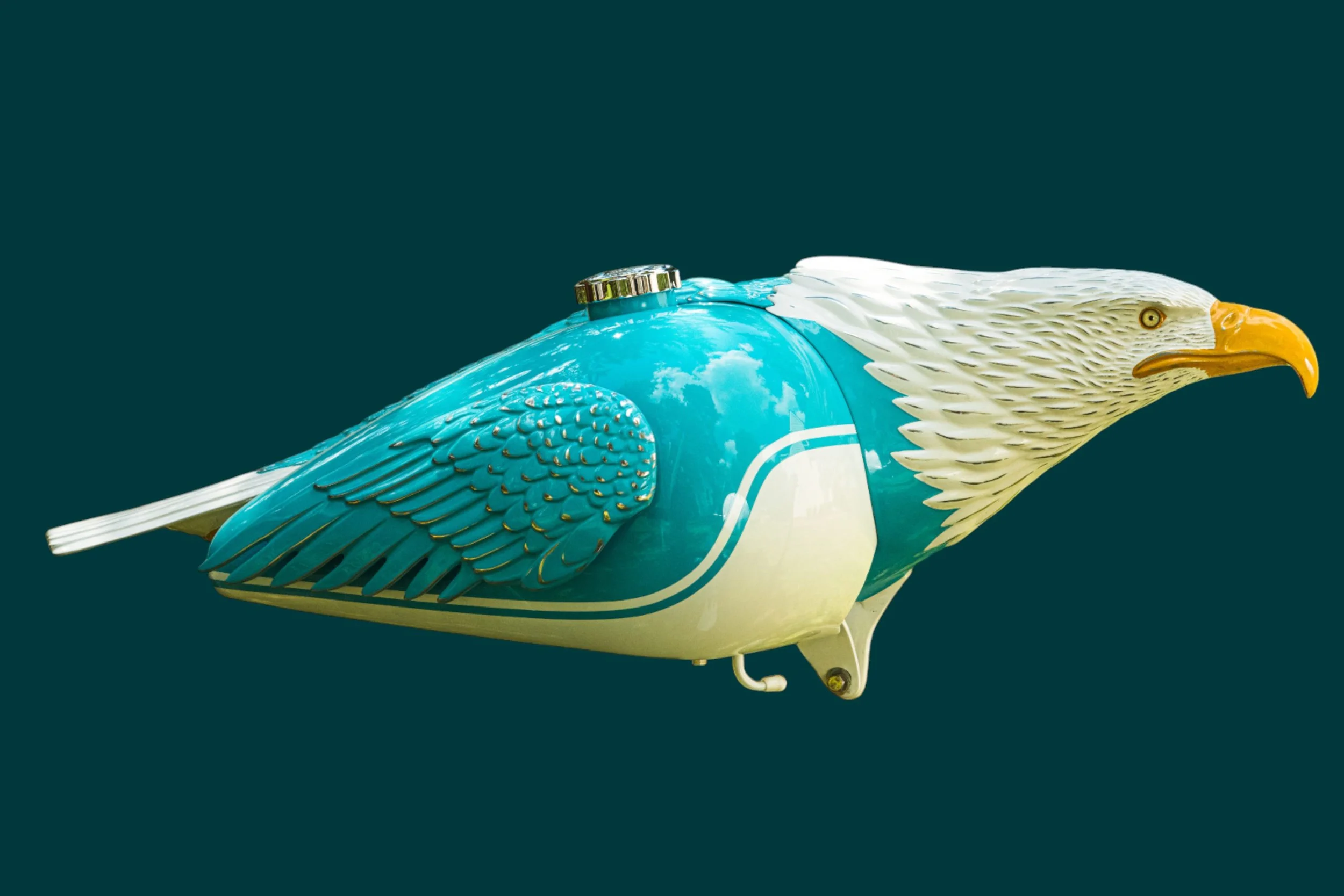 Fat Bob (rt. side - wall mounted)
Painted 57 Chevy Tropical Turquoise/Ivory