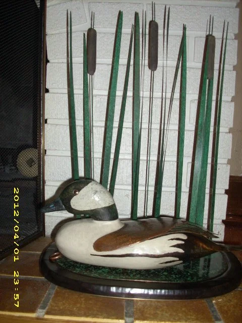 Bufflehead - Hand formed copper and bronze sheet metal. Done in the style of Philadelphia decoy carver John Blair Sr. (1843-1929).