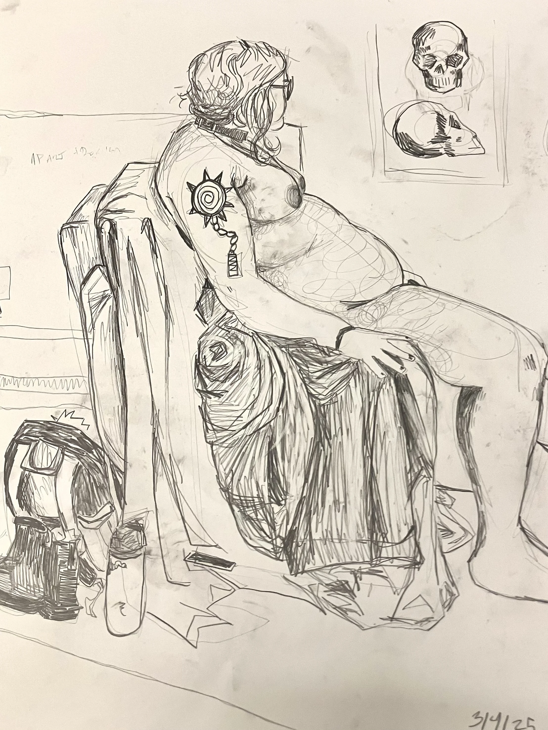 2025, graphite pencil, live model