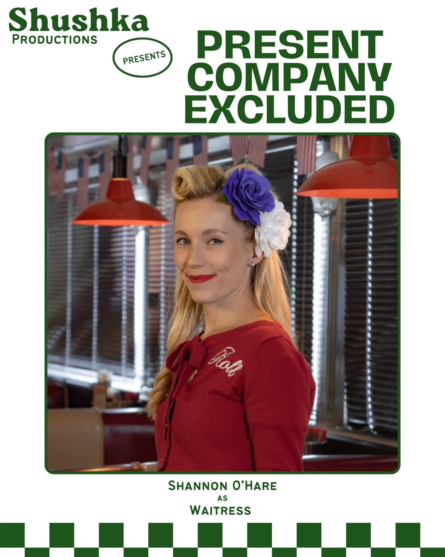 CAST ANNOUNCEMENT 
We’re thrilled to welcome Shannon O'Hare to the cast of Present Company Excluded. Here’s a little about her:
"A lover of all things vintage, Shannon is a professional vintage vocalist who entertains across the mid
