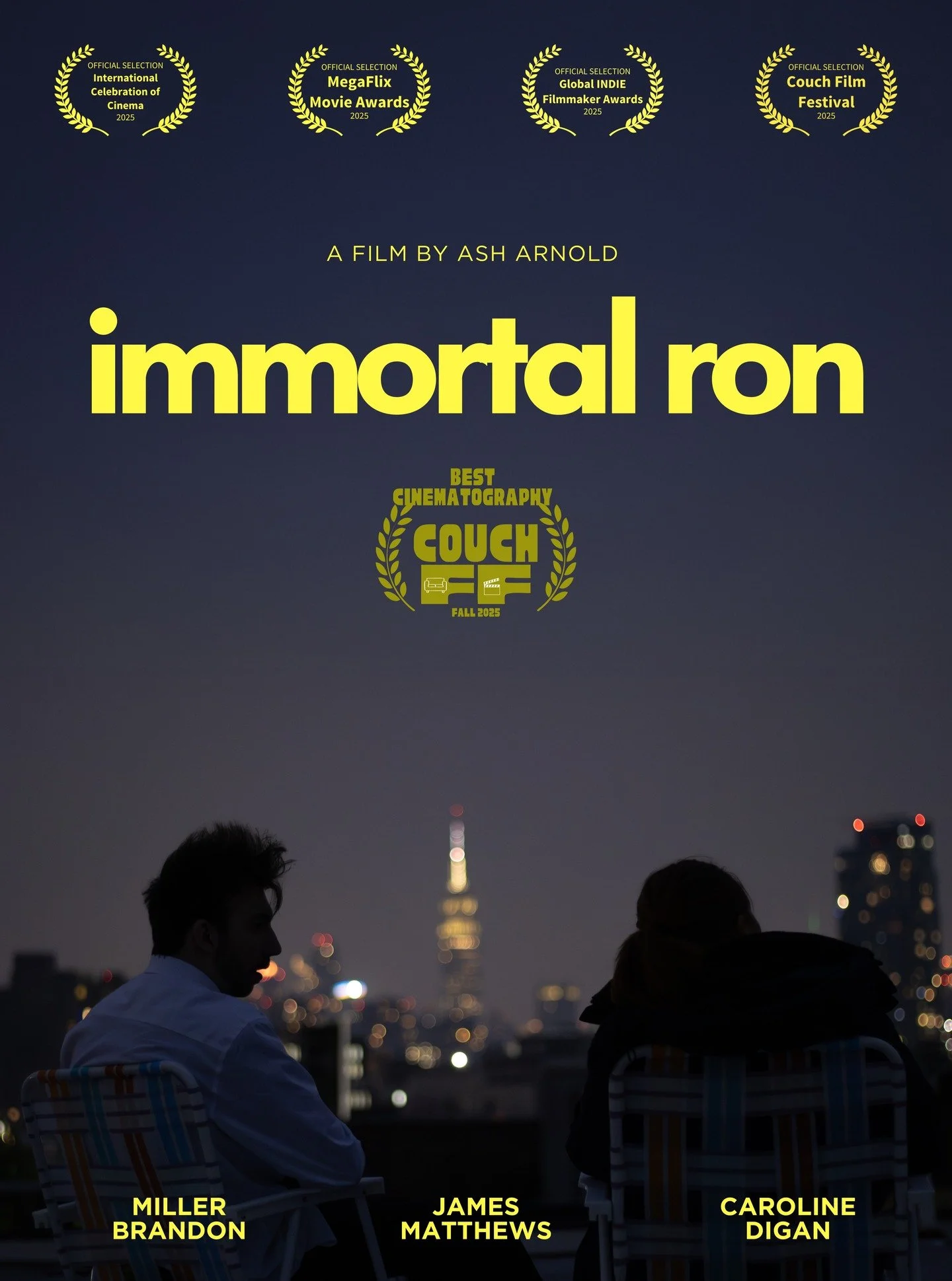 Immortal Ron is an award winning Film!
Congratulations to @bissanby for wining Best Cinematography at Couch Film Festival @couchfilmfestival 
We also won at the Global Indie Filmmaker Awards - 
Gold Award for Best Short
Gold Award for Best Drama
Go
