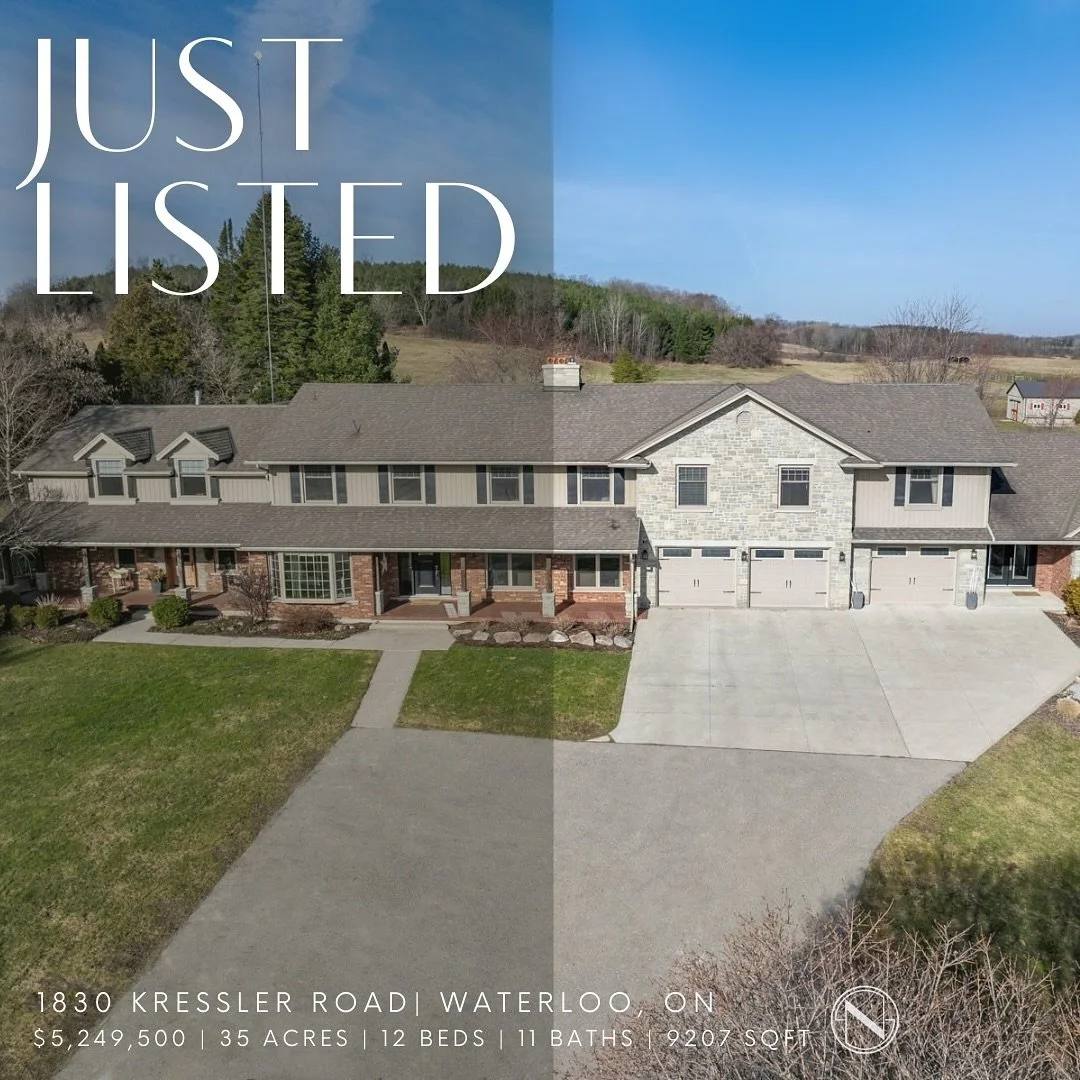 JUST LISTED

You will never see a property like this again - completely customized for multi-generational living and several revenue streams at the cusp of Waterloo Region.

1830 Kressler Road offers 3 completely turn-key homes under one roof on 35 a