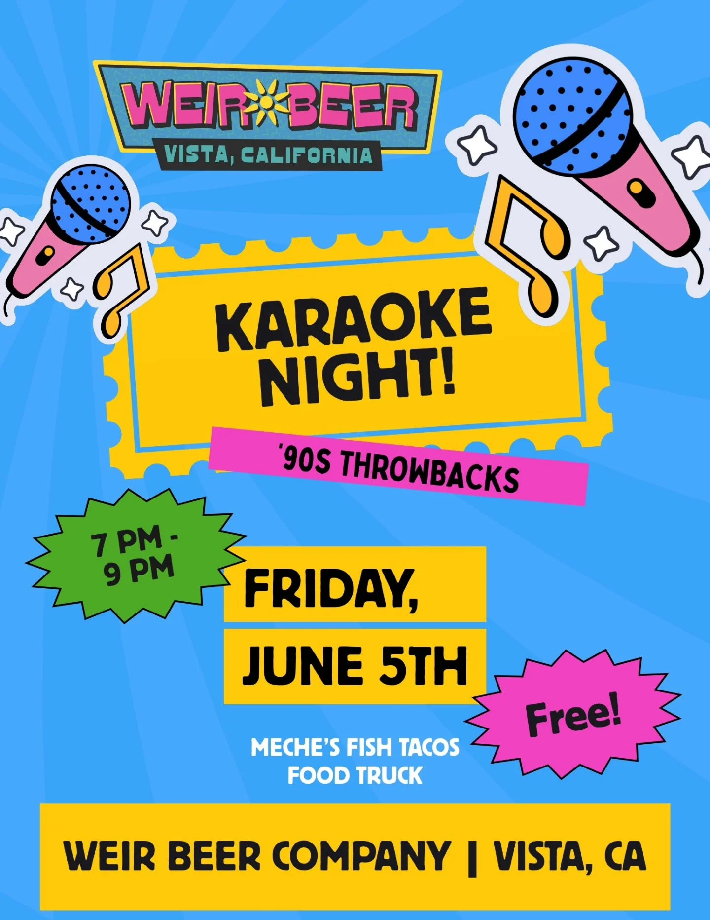🎤 Sing-a-long anyone? With so many sweet beats coming out of the '90s, how could we not karaoke? If you got what it takes to open up the set or need a 🍺 beer close us out, there is room for you in our line-up!

Join us Friday, June 5th from 7-9pm f