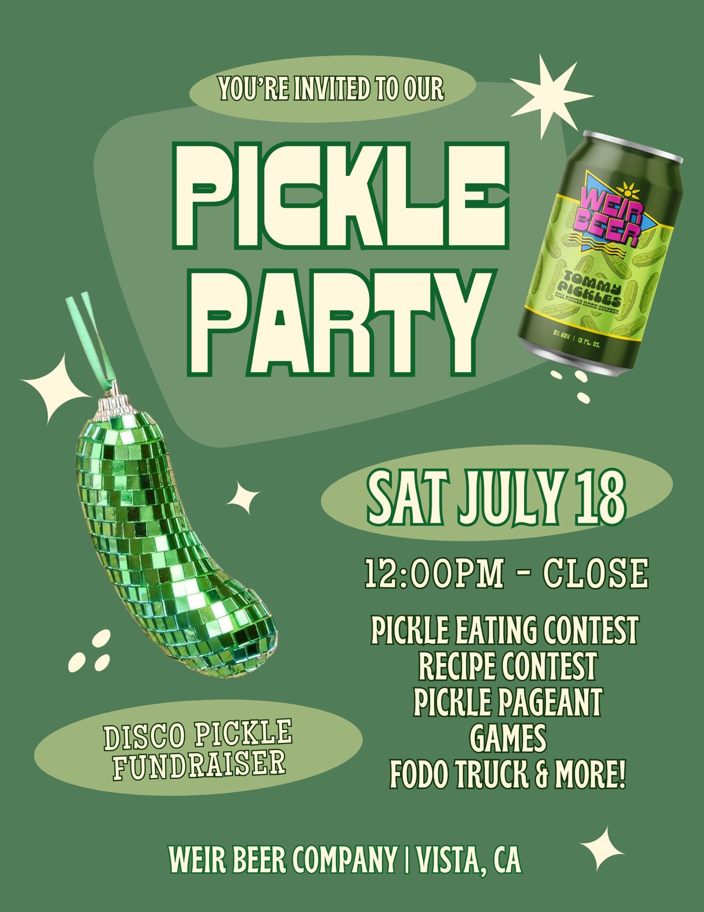 It&rsquo;s kind of a big DILL ⭐️

Second annual Pickle Party is BACK this summer - mark your calendars for July 18th!! We&rsquo;ll have pickle recipe contest sign ups with the 🔗 in our bio, and stay tuned for details on 

We&rsquo;ve seen the disco 