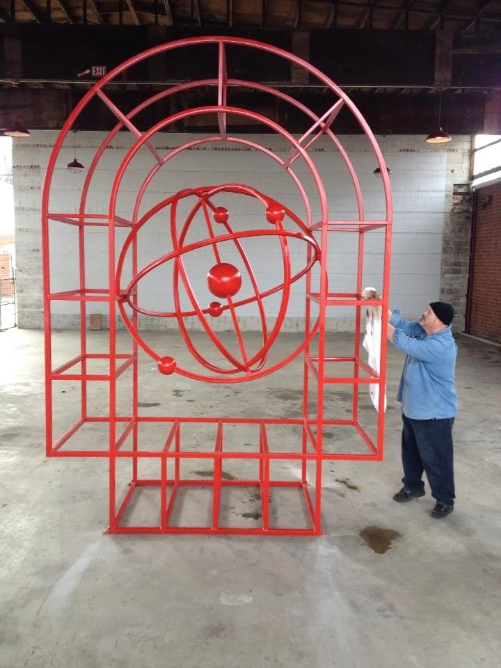 10 Structure	Painted Steel		HWD 14x10x6 ft	2014
This photo was taken at the Haen Gallery in Brevard, NC where it was on display for about a year. It’s been in several nationally juried exhibitions since then. 