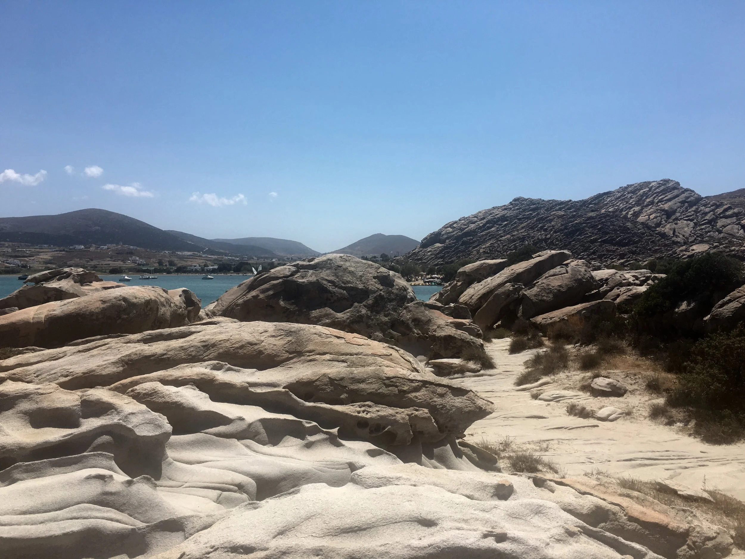 rock formations separating the three coves of kolibithres