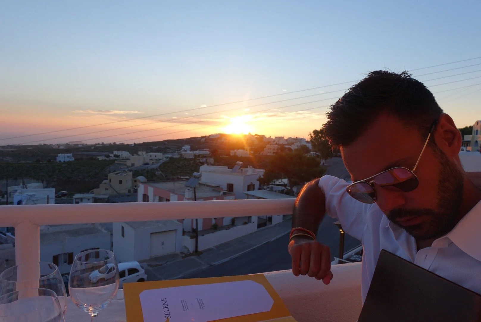 sunset dinner at Selene