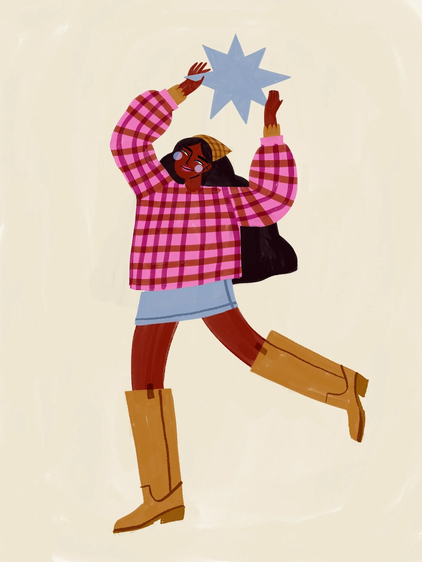 ✷ DAY 4:  Gingham ✷ I don&rsquo;t know about you, but the moment the temperature drops you can find me in oversized sweaters only. 🙂&zwj;↕️  #peachtober2025 #peachtobergingham  #peachtober25 #peachtober25gingham