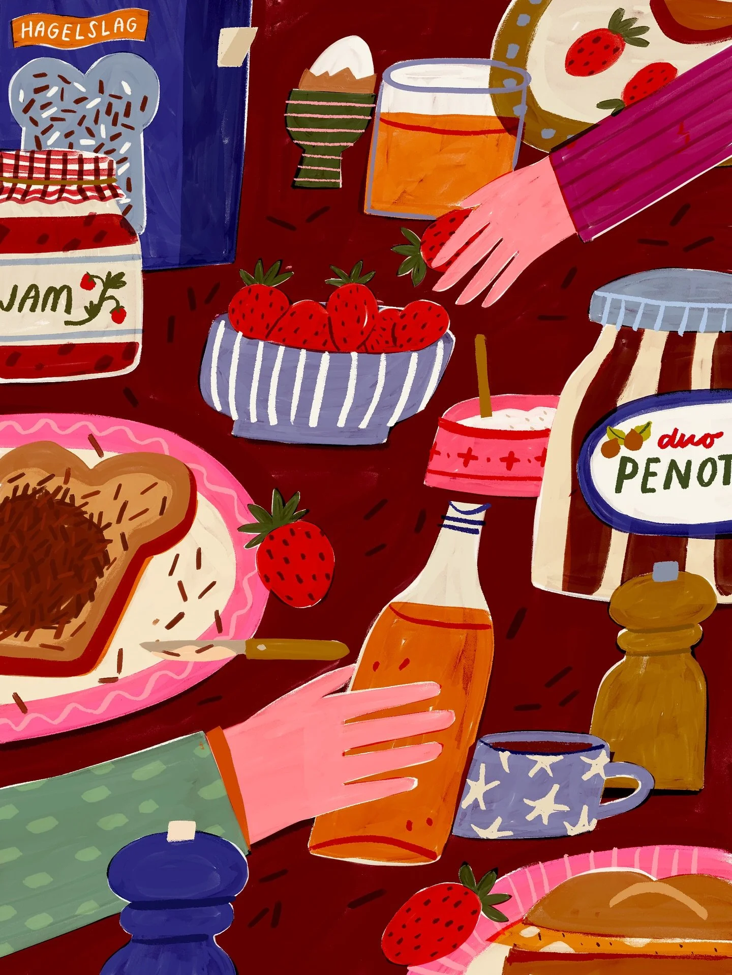 ✷ DAY 7: Strawberry ✷ The Dutch aren&rsquo;t famous for their breakfast - unless you count &lsquo;bread with stuff&rsquo; as a national treasure. When I want to get a little fancy, I add strawberries. It&rsquo;s basically brunch in Paris, if you squi