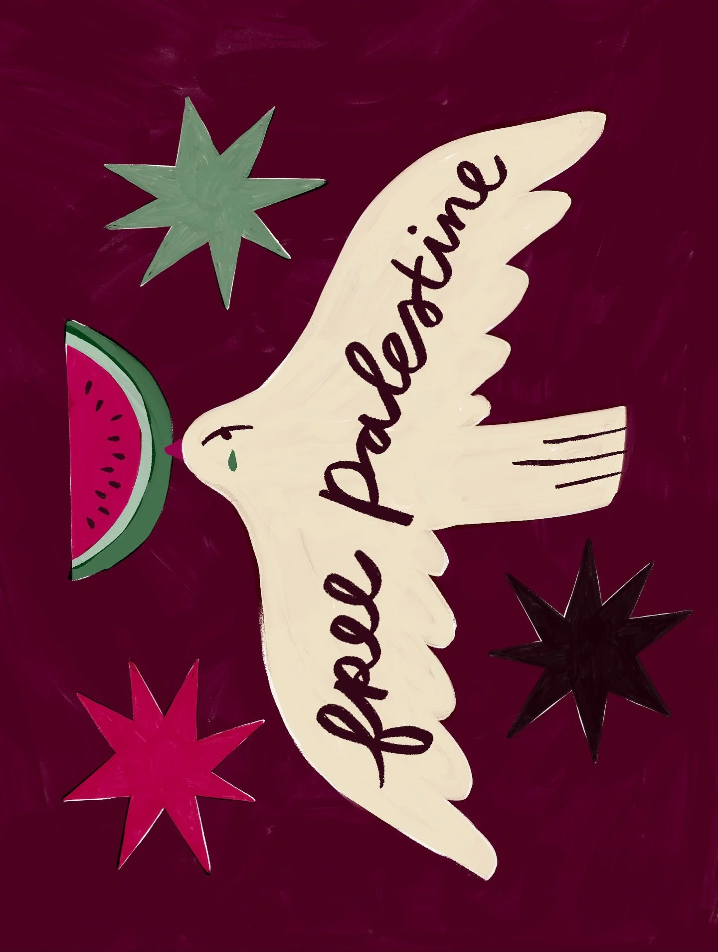 ✷ DAY 19: Melon ✷ For many, the watermelon has become a symbol of Palestinian identity and resistance, especially where the flag itself cannot be shown. Its colors hold so much meaning, a quiet reminder of hope and resilience. 🍉🕊️

Through this ill