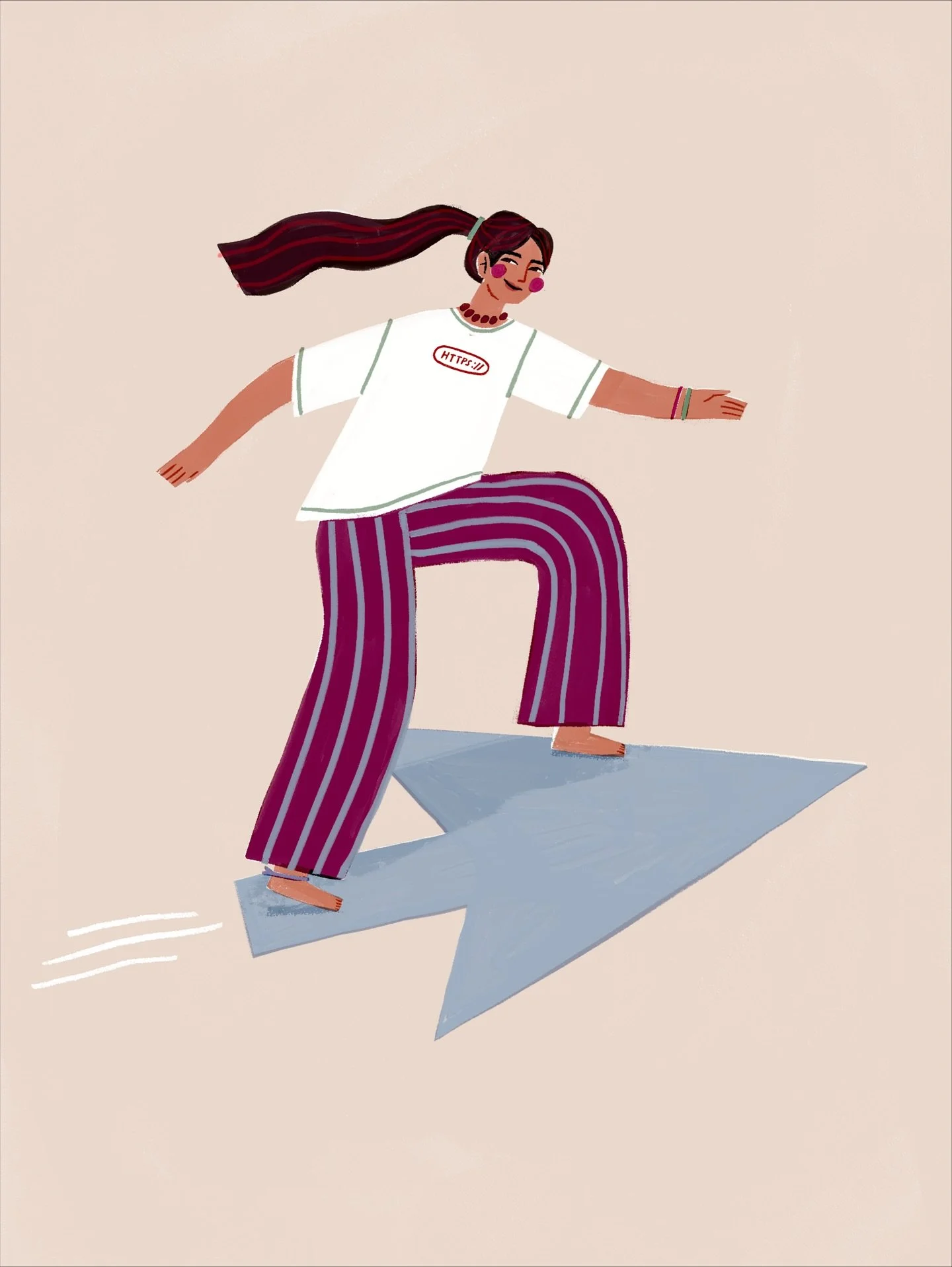 ✷ DAY 22: Web ✷ Taking &lsquo;surfing the web&rsquo; quite literally for today&rsquo;s prompt! 🌊🏄🏼&zwj;♀️  #peachtober2025 #peachtoberweb  #peachtober25 #peachtober25web #peachtober @peachtober #illustration #procreate