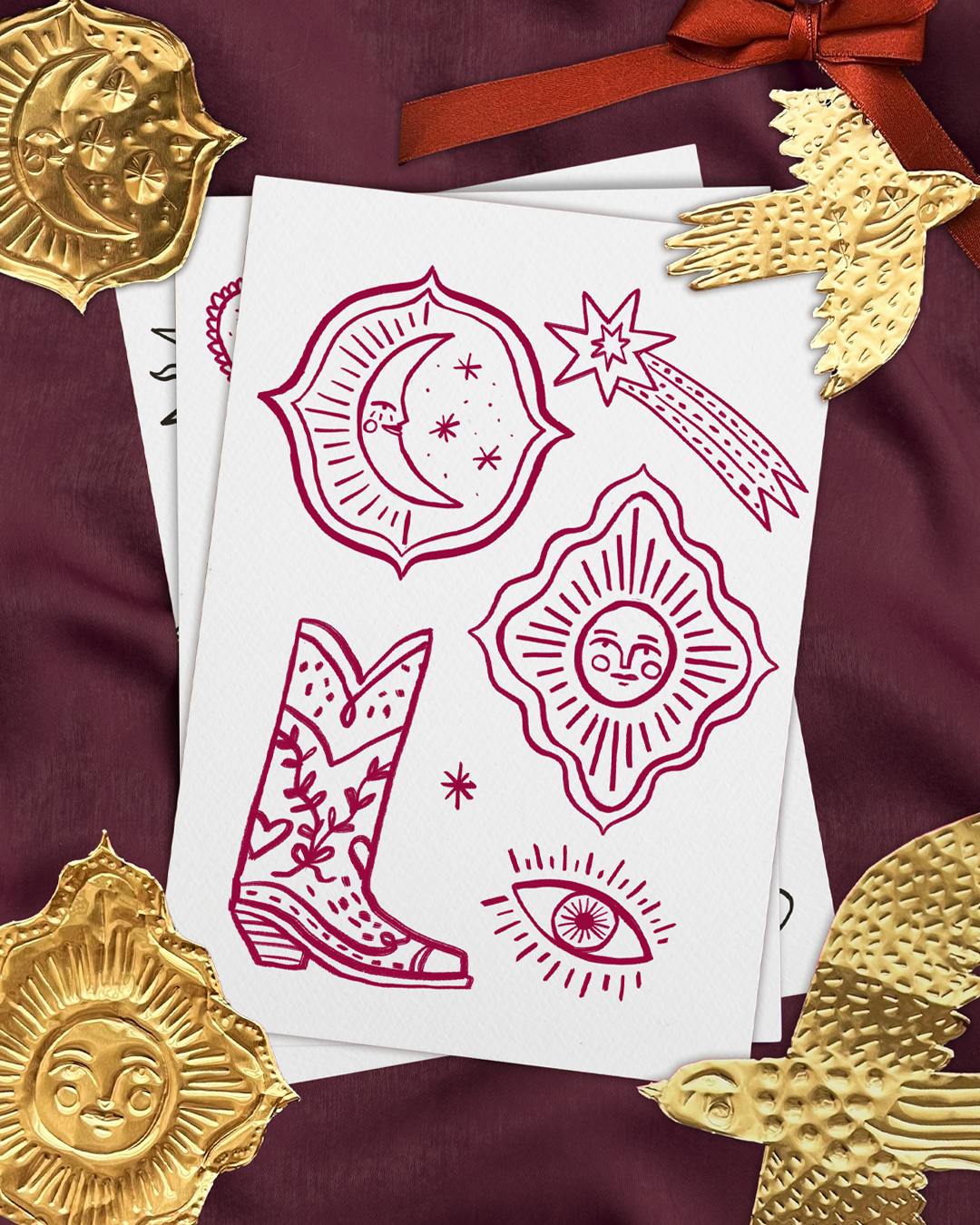 gold foil tracing printable • bundle