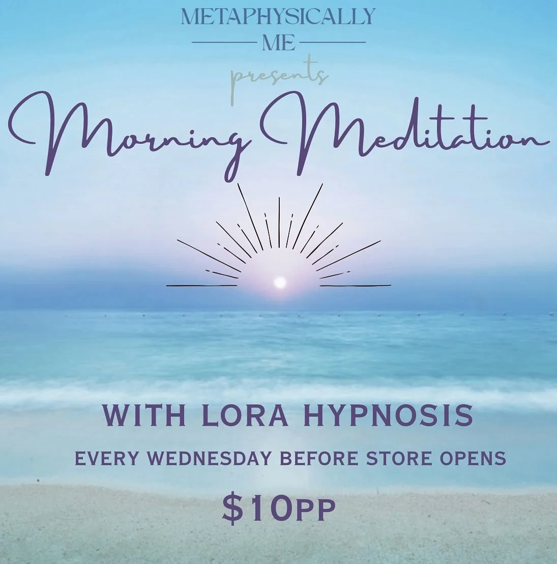 ✨ Align & recharge.
Join us Wednesdays at Metaphysically Me for a crystal-infused guided meditation.The perfect midweek refresh.
🕙 When: Every Wednesday, 10:00–11:00 AM
📍 Where: Metaphysically Me, 401 Corey Ave., St. Pete Beach
💰 Cost: