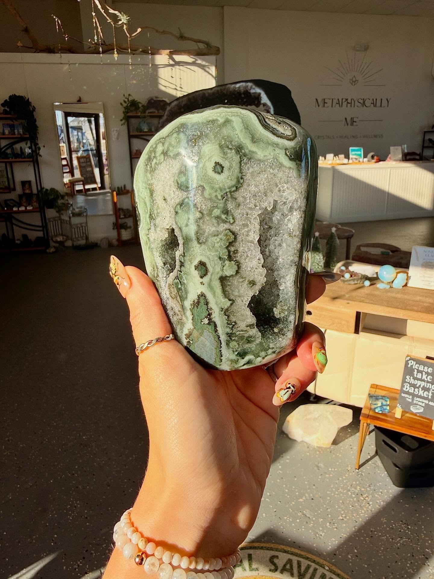 Gorgeous Brazilian Green Jasper connected to Earth&rsquo;s wisdom. A beautiful companion for anyone seeking peace, patience, and protection 🌿✨