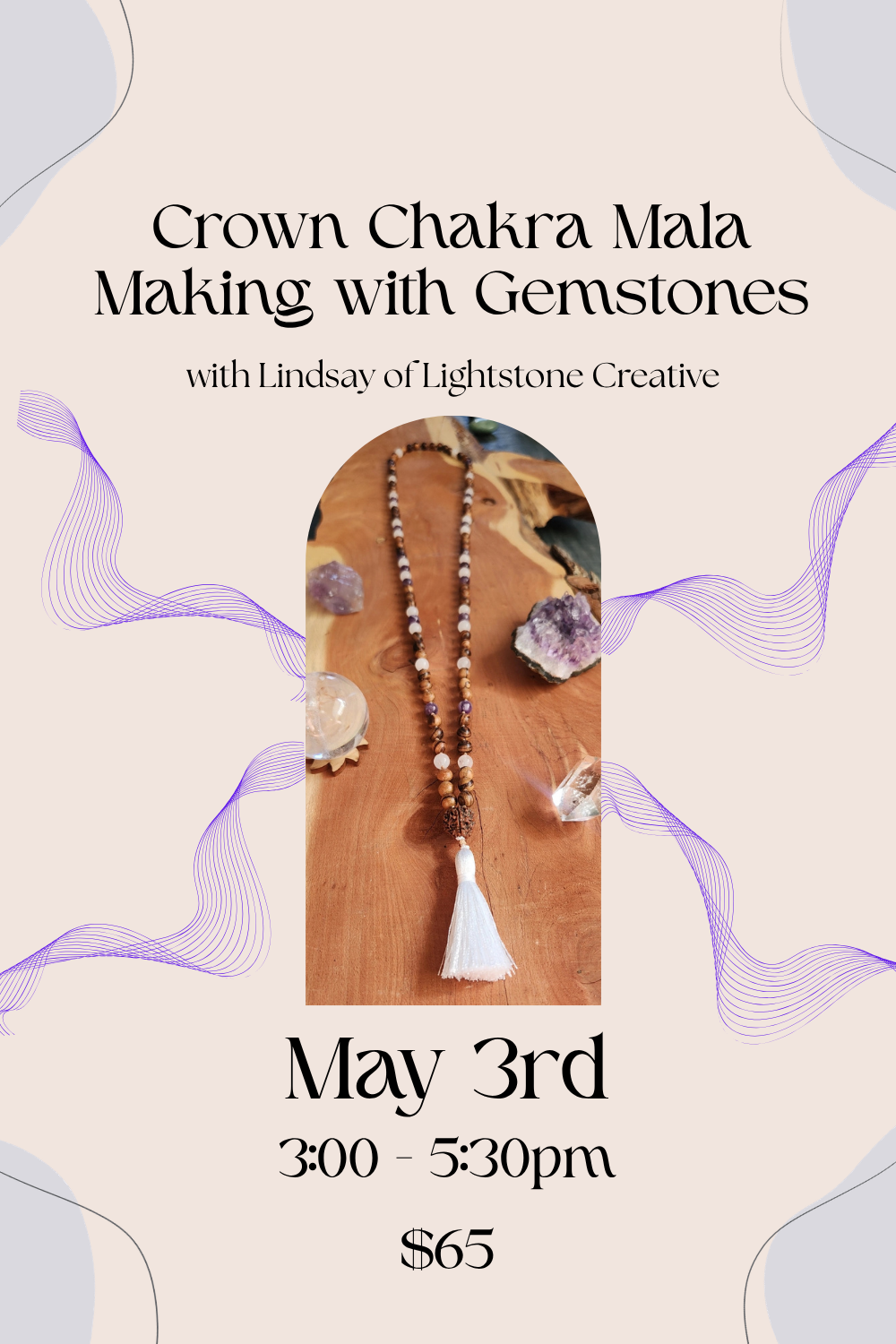Crown Chakra Mala Making with Gemstones