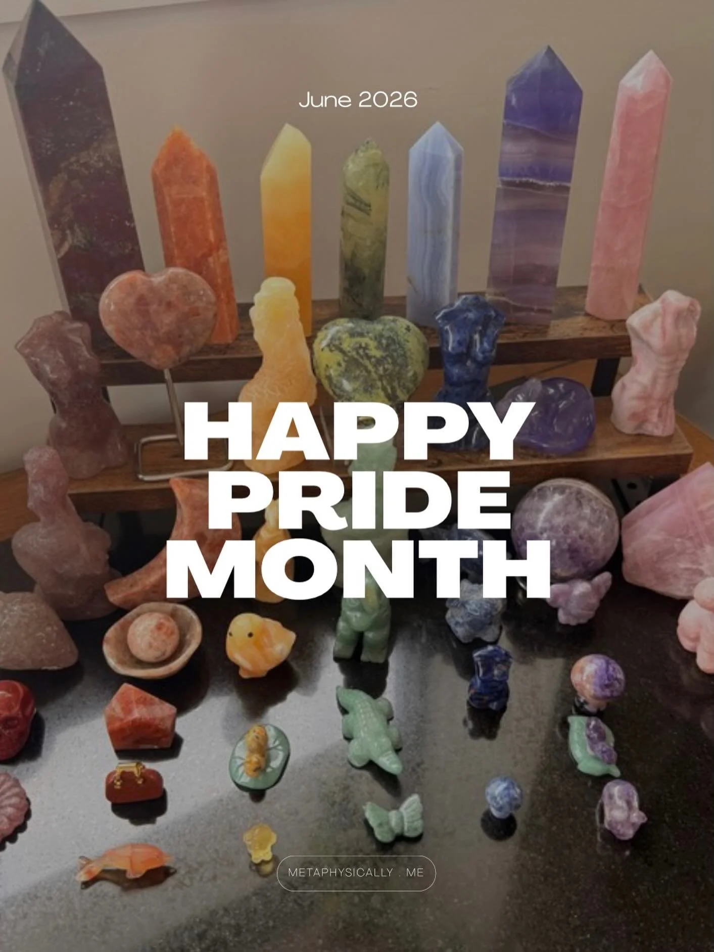 Happy Pride Month from Metaphysically Me. May your light shine boldly and unapologetically. ❤️🧡💛💚💙💜

#HappyPrideMonth #CrystalCommunity #Pride2026 #LoveAndLight #metaphysicallyme