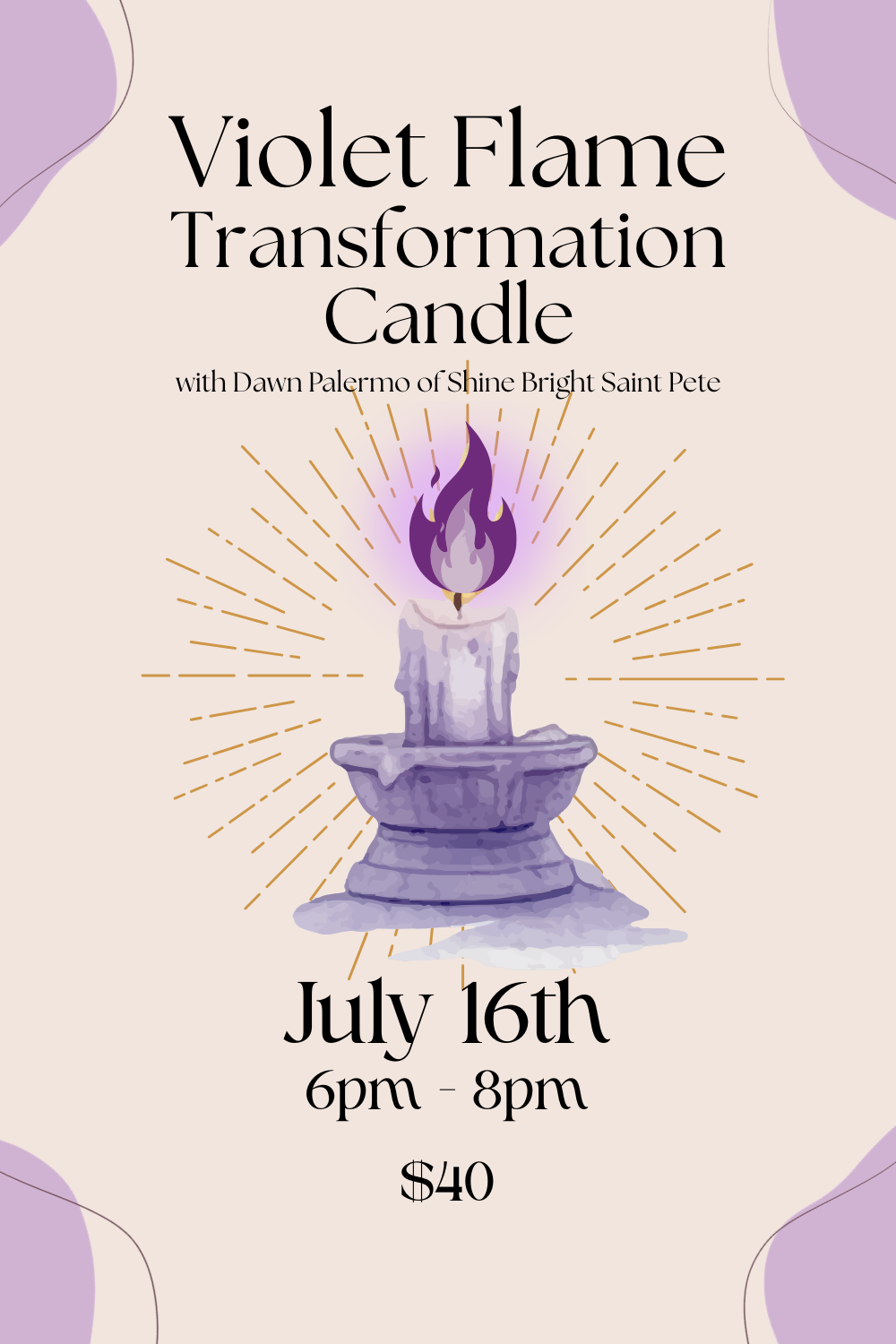 Violet Flame Transformation Candle