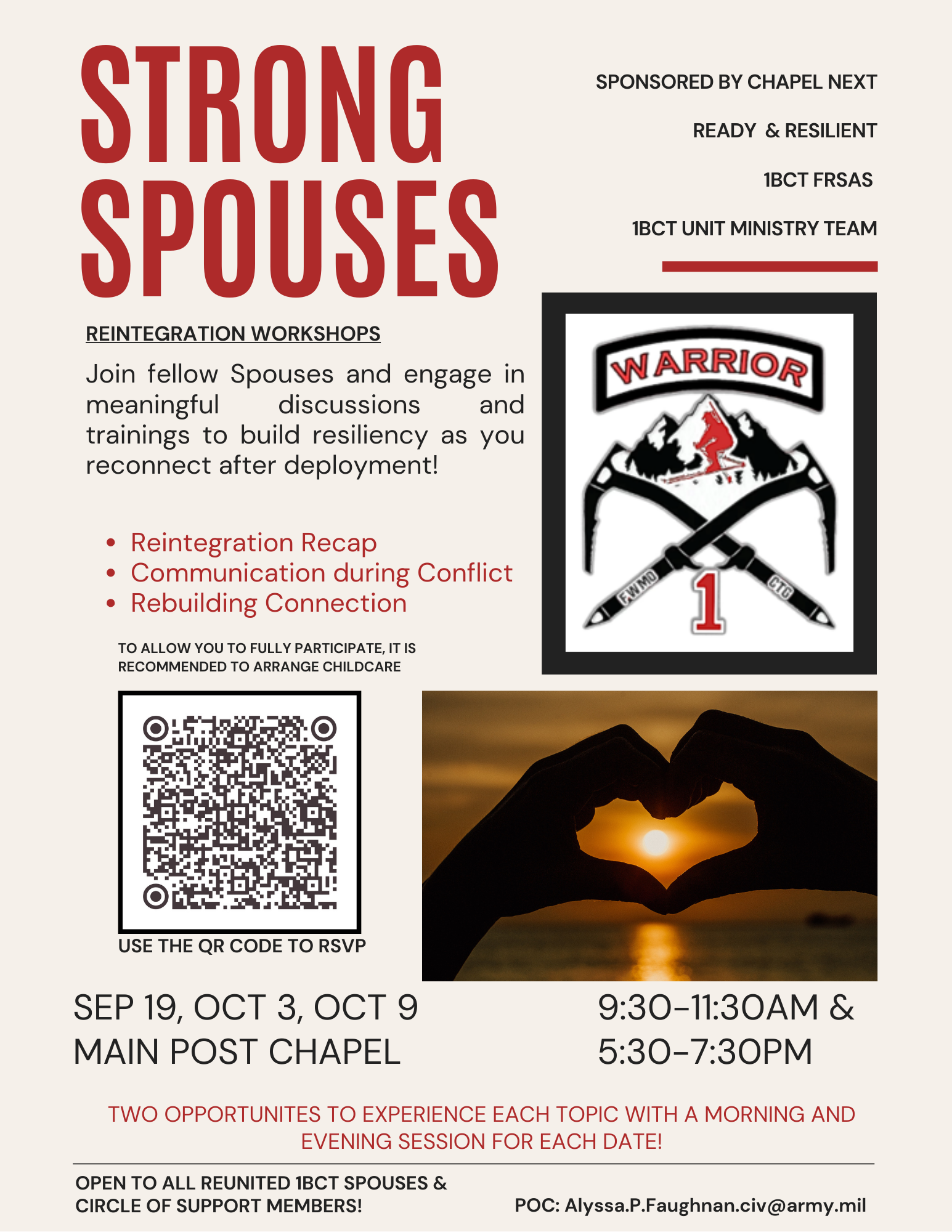 Strong Spouses Reintegration Workshops