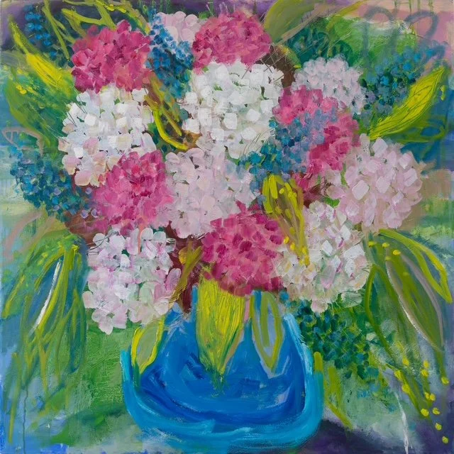 Pink and White Hydrangeas