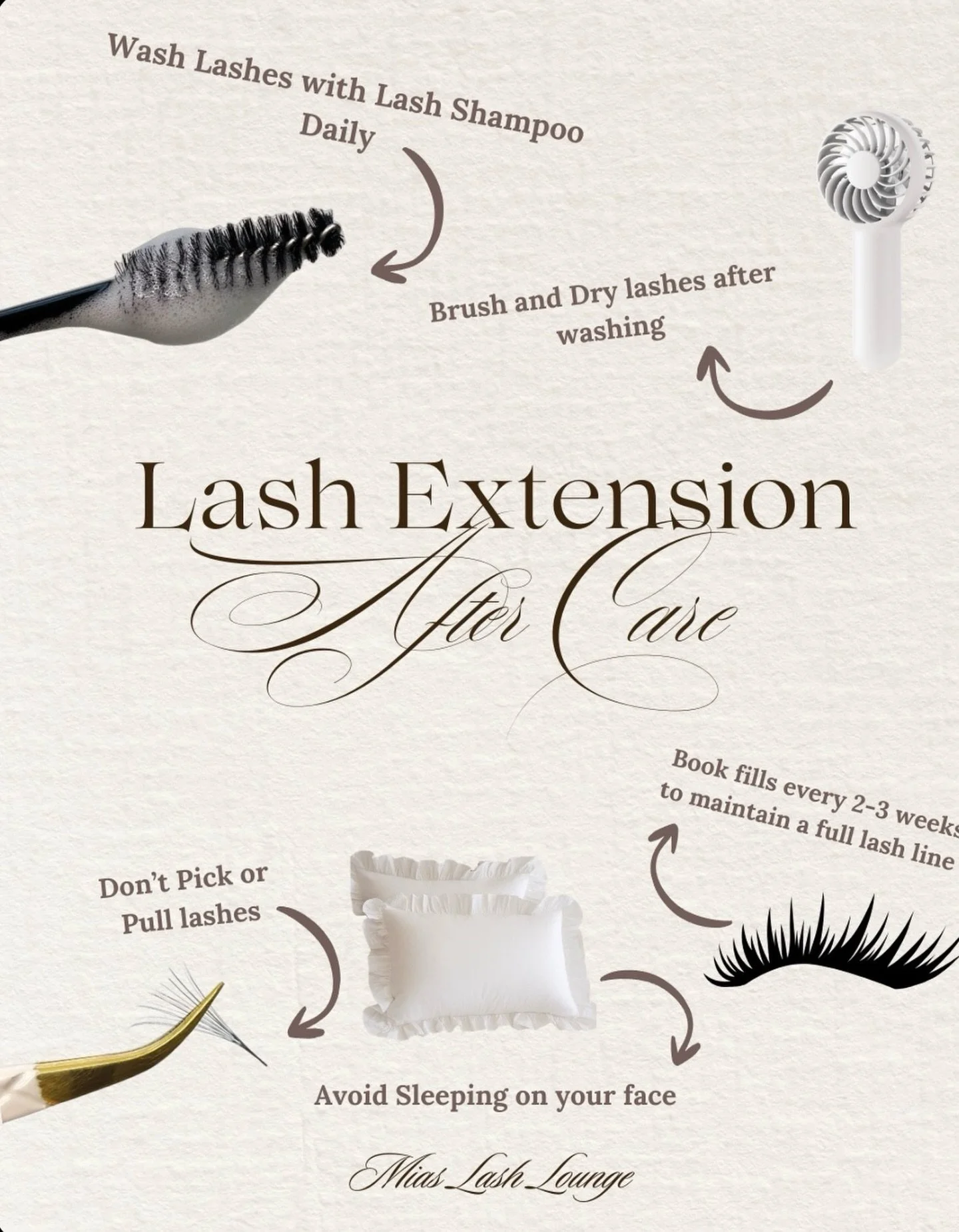 Don&rsquo;t forget the after care for your lashes! Dm or call @itssandreaa.xo to book! 🫣 
#holabonita #bookyourappointment #lashes