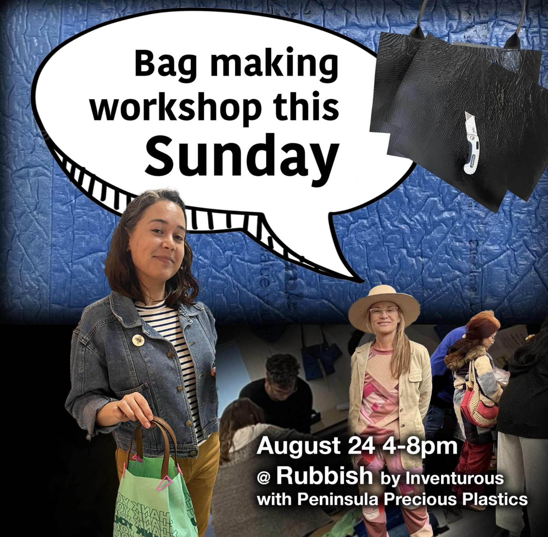 Rubbish Bags Workshop with Peninsula Precious Plastics Sunday