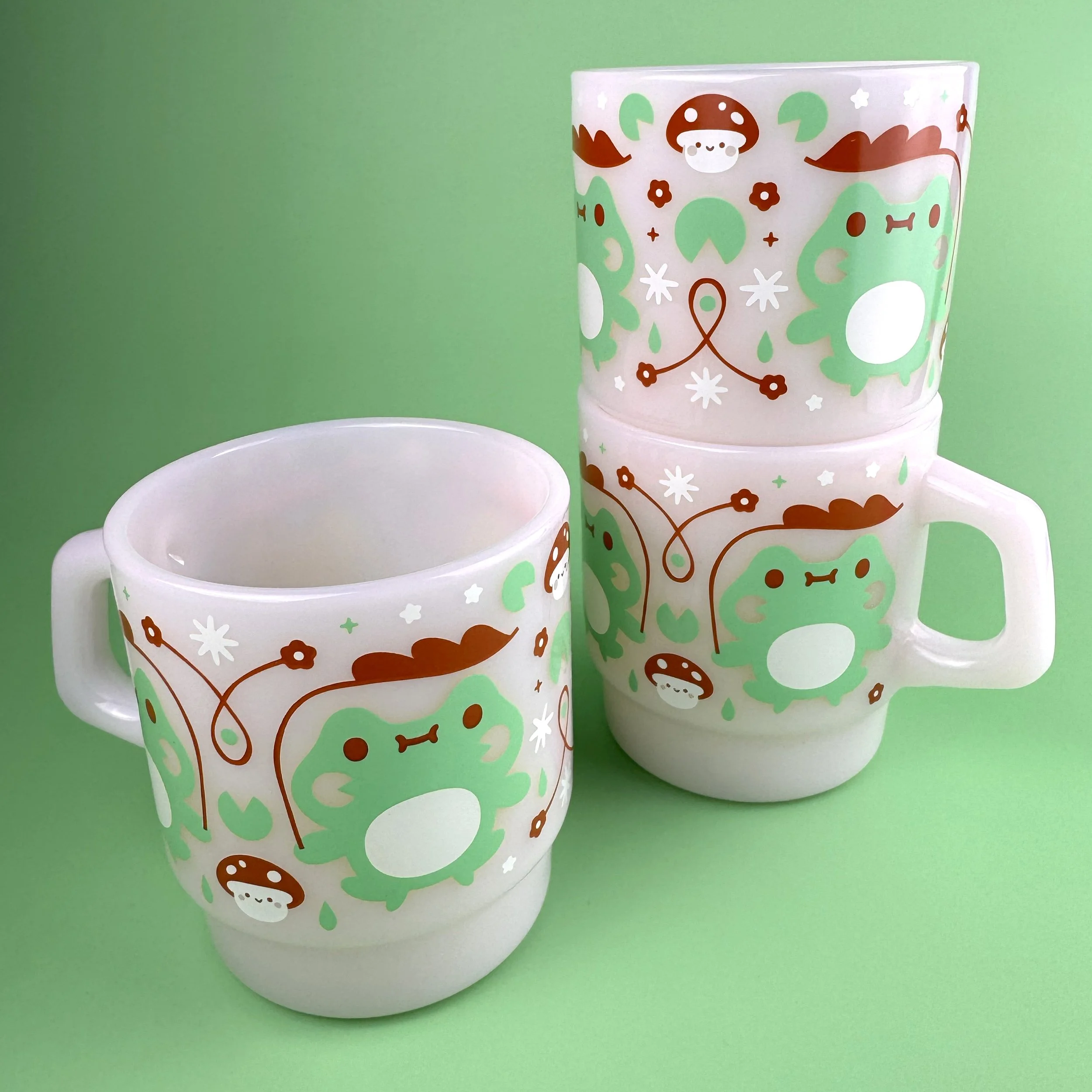 Froggy Milk Glass Mug