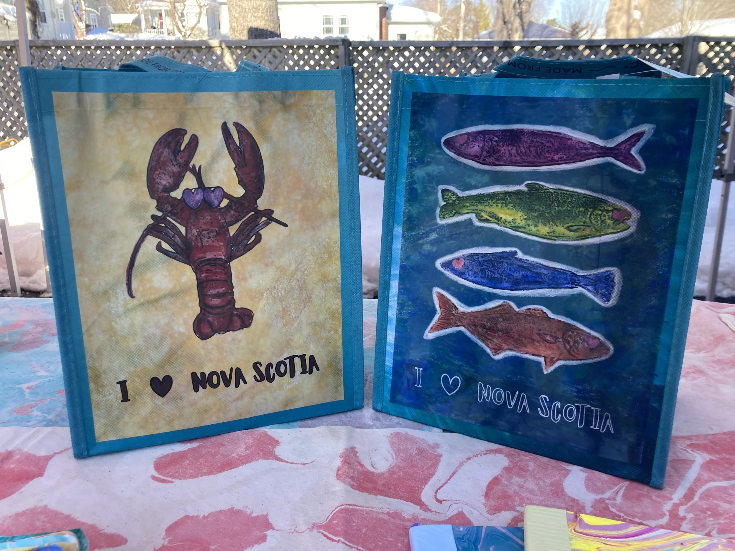Ocean plastic recycled 'I love Nova Scotia' bags