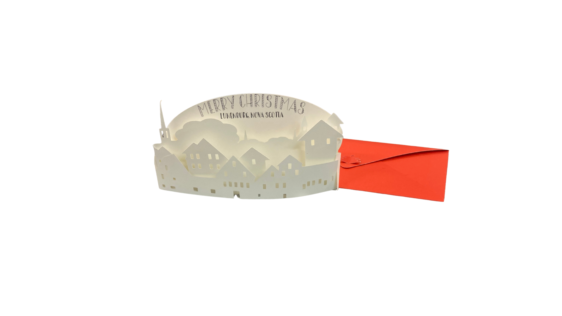 'Lunenburg' Merry Christmas pop-up card, with envelope