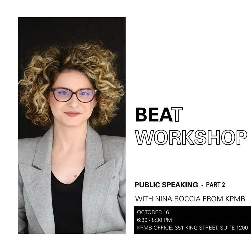 Join us on October 16th for an interactive IN- PERSON workshop which combines practical instruction with engaging exercises to build confidence and improve speaking skills.
&nbsp;
On Thursday October 16th, 2025, BEAT will be hosting Nina Boccia, from