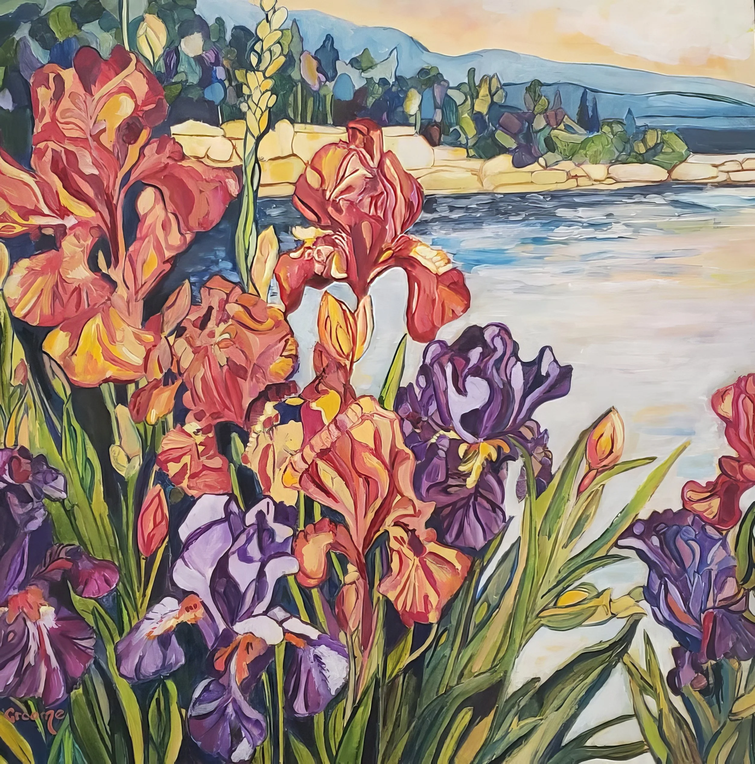 Okanagan Iris, 12x12, Oil on Panel.jpg
